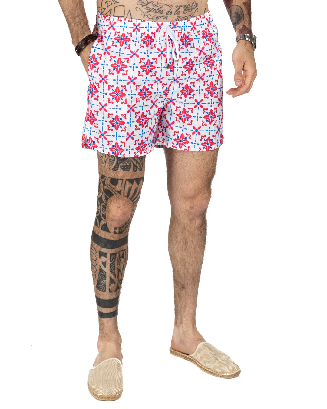Swimsuit - Pink majolica pattern