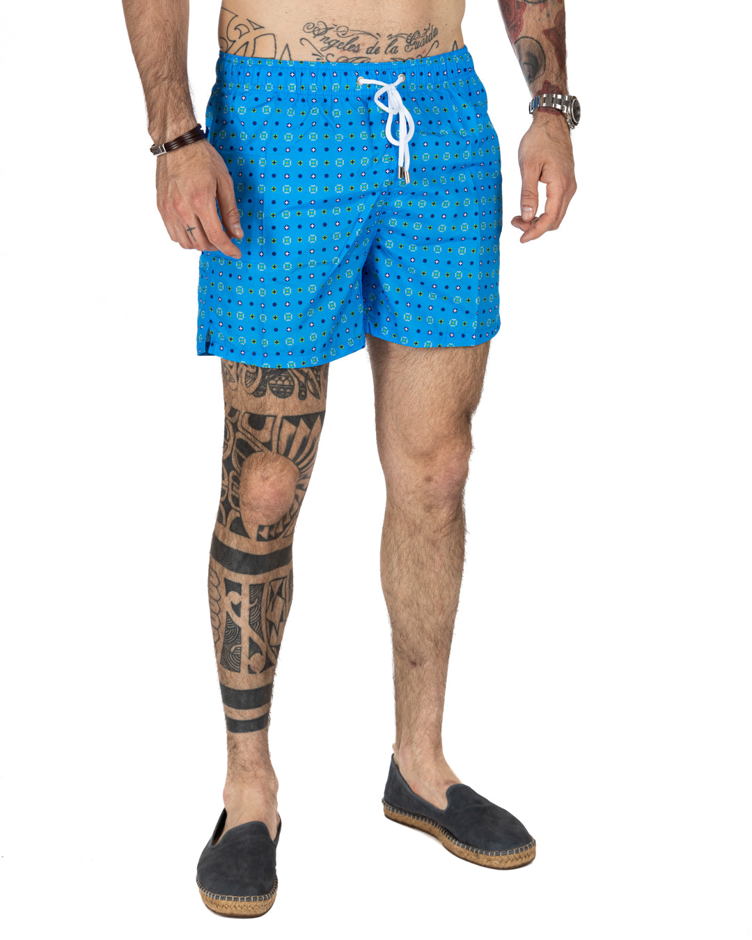 Swimsuit - Micro light blue pattern
