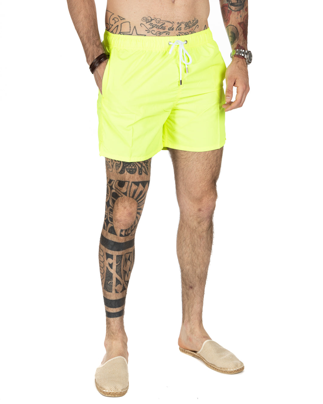 Swimsuit - Solid fluorescent yellow color