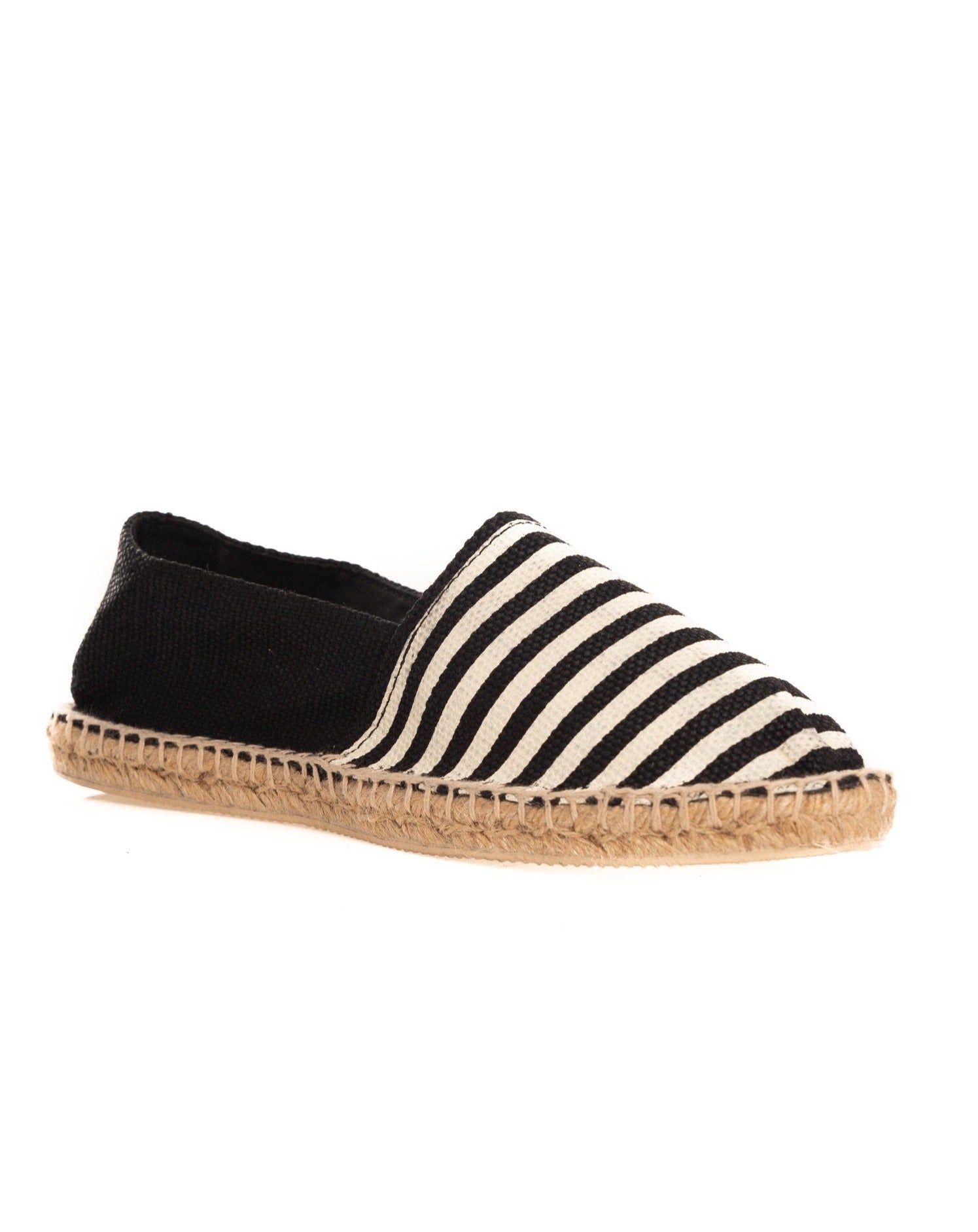 BLACK STRIPED ESPADRILLES
