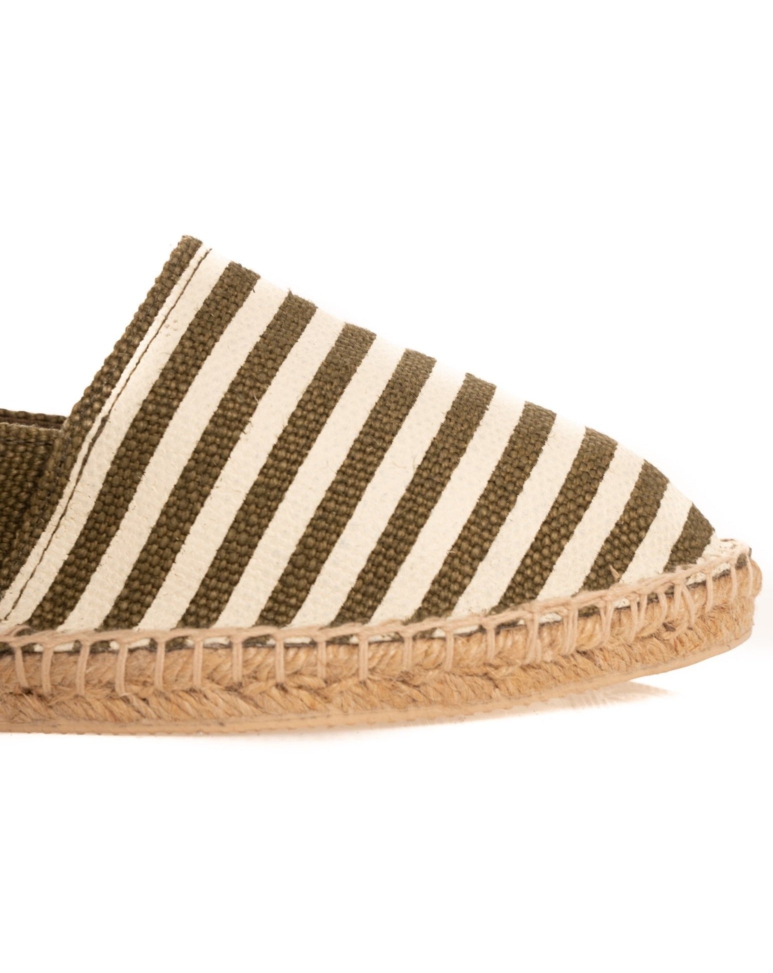 ESPADRILLES À RAYURES VERT MILITAIRE