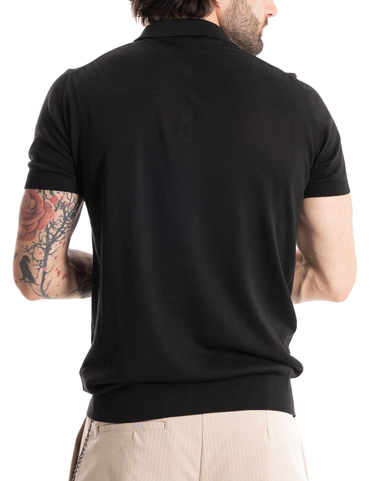 Roger - polo en maille noir