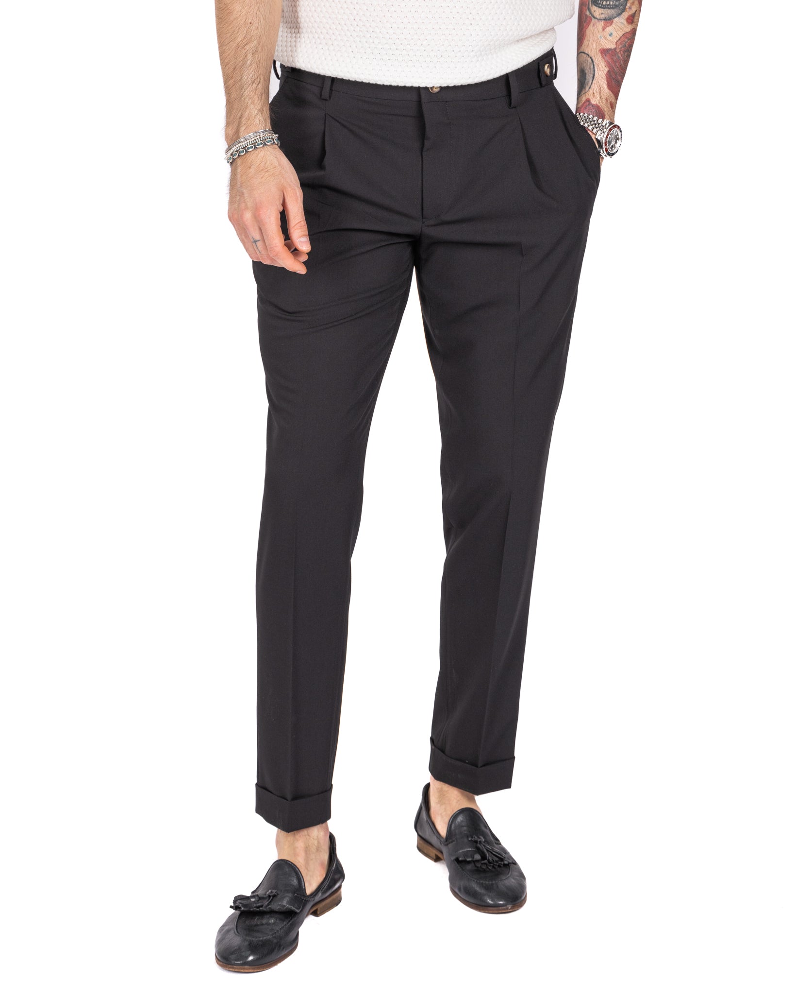 Milan - black basic trousers
