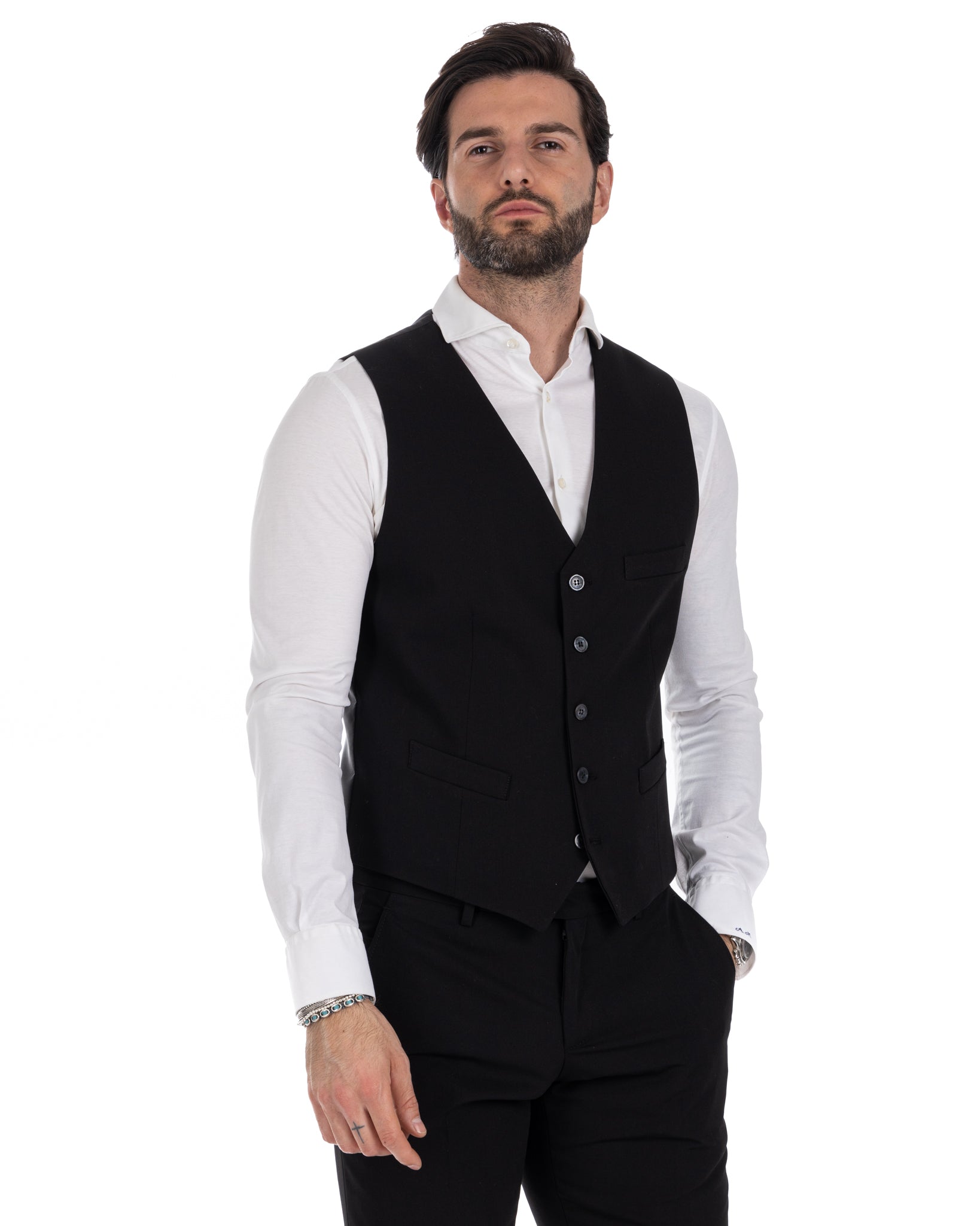 Dresda - gilet monopetto nero