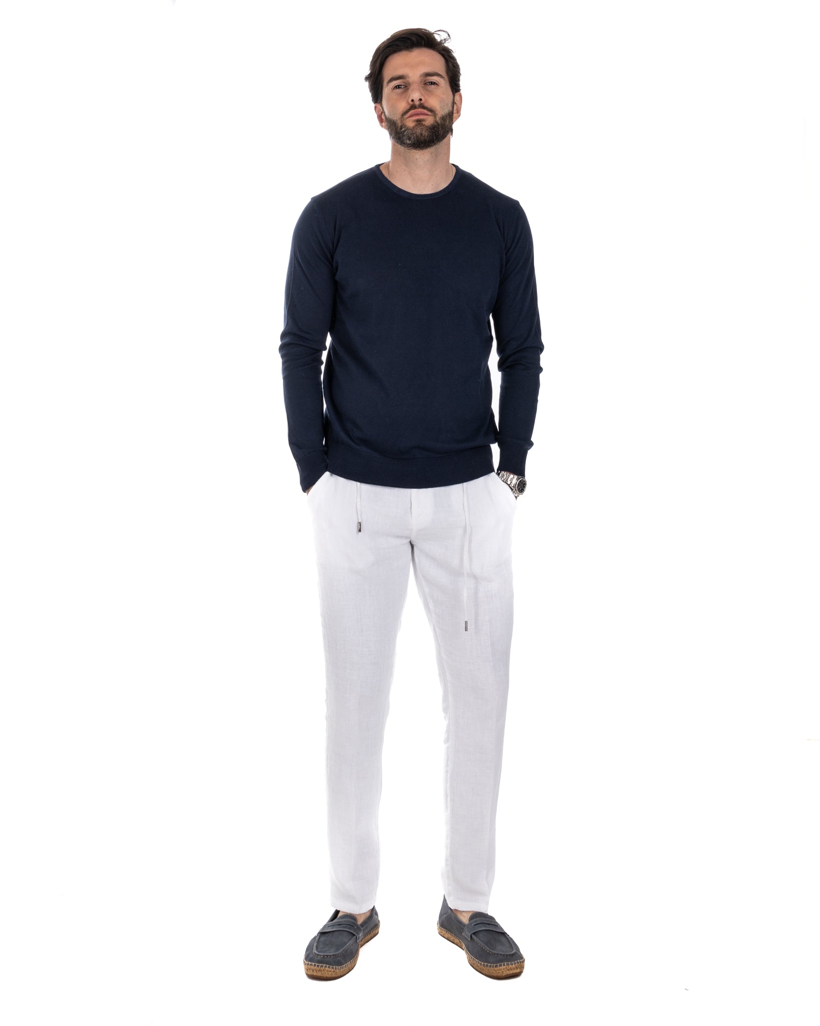 Daniil - pull en coton bleu