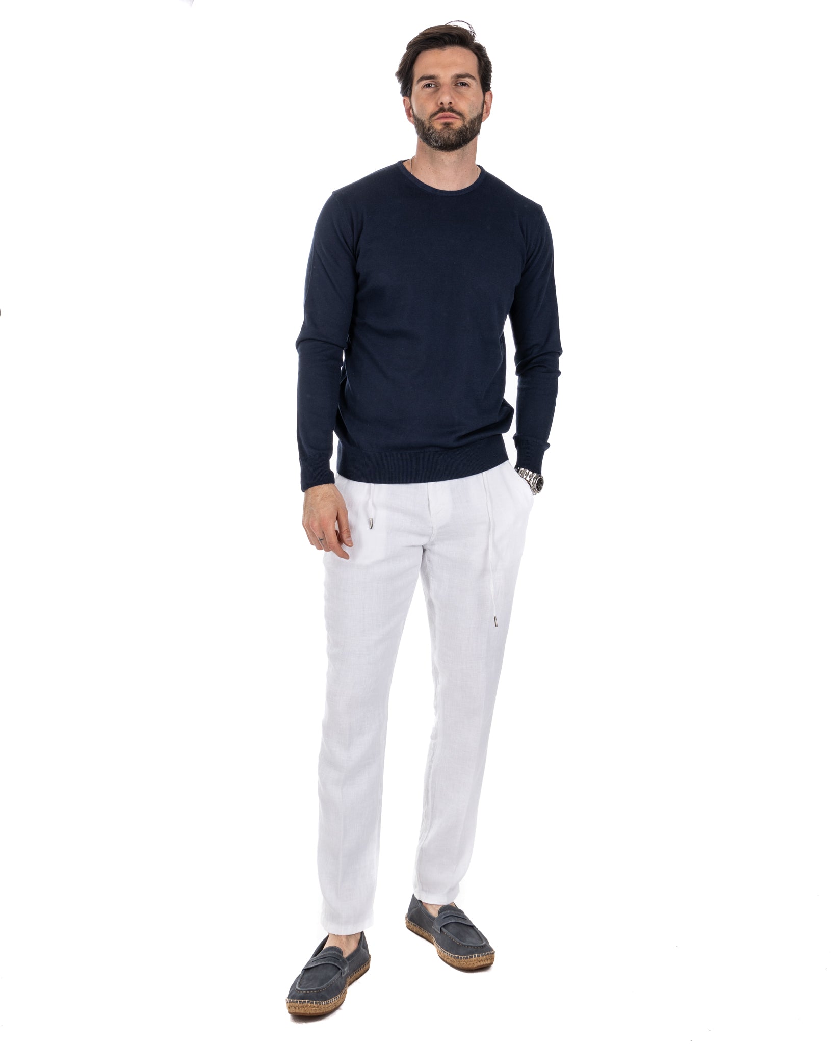 Daniil - pull en coton bleu