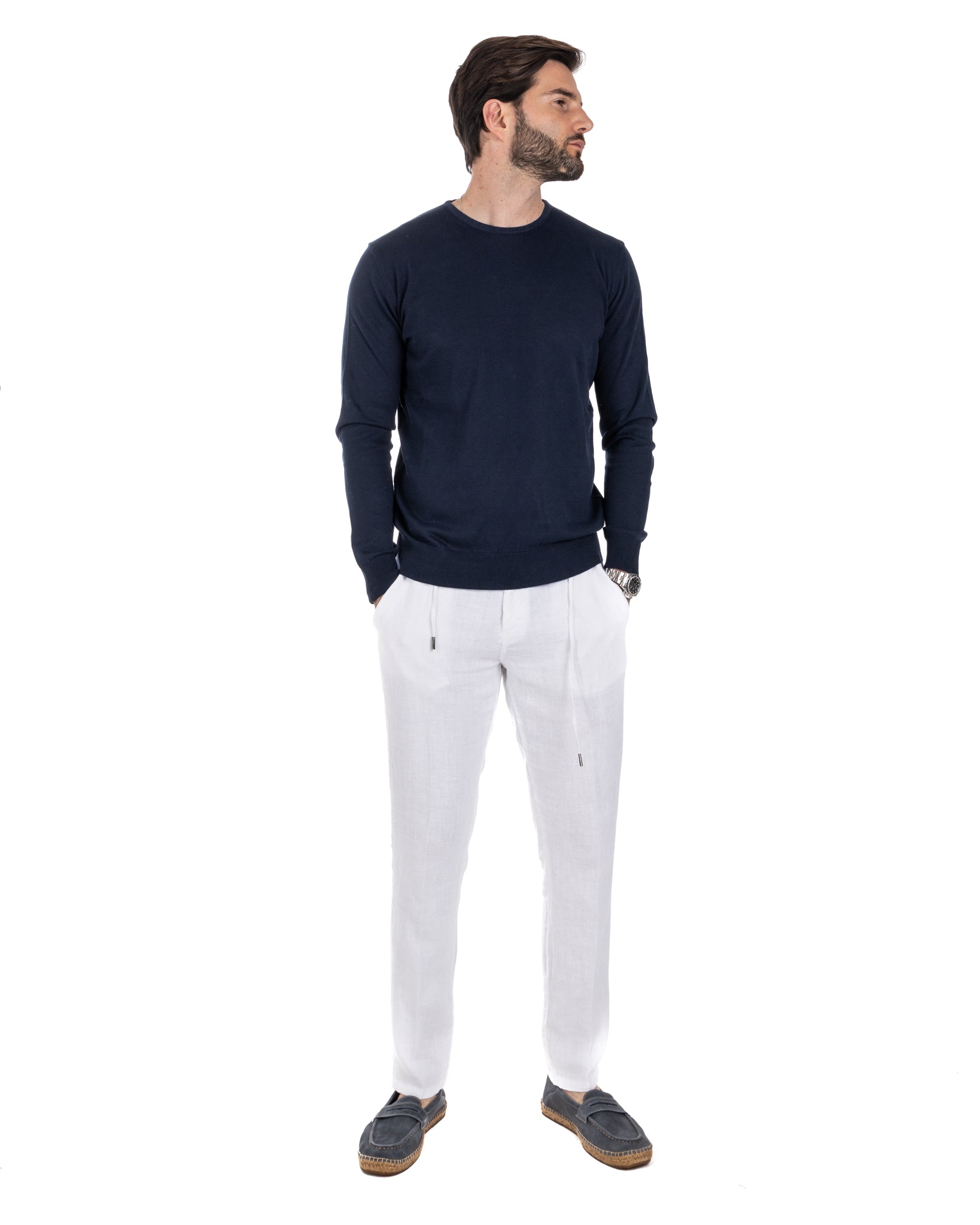 Daniil - pull en coton bleu