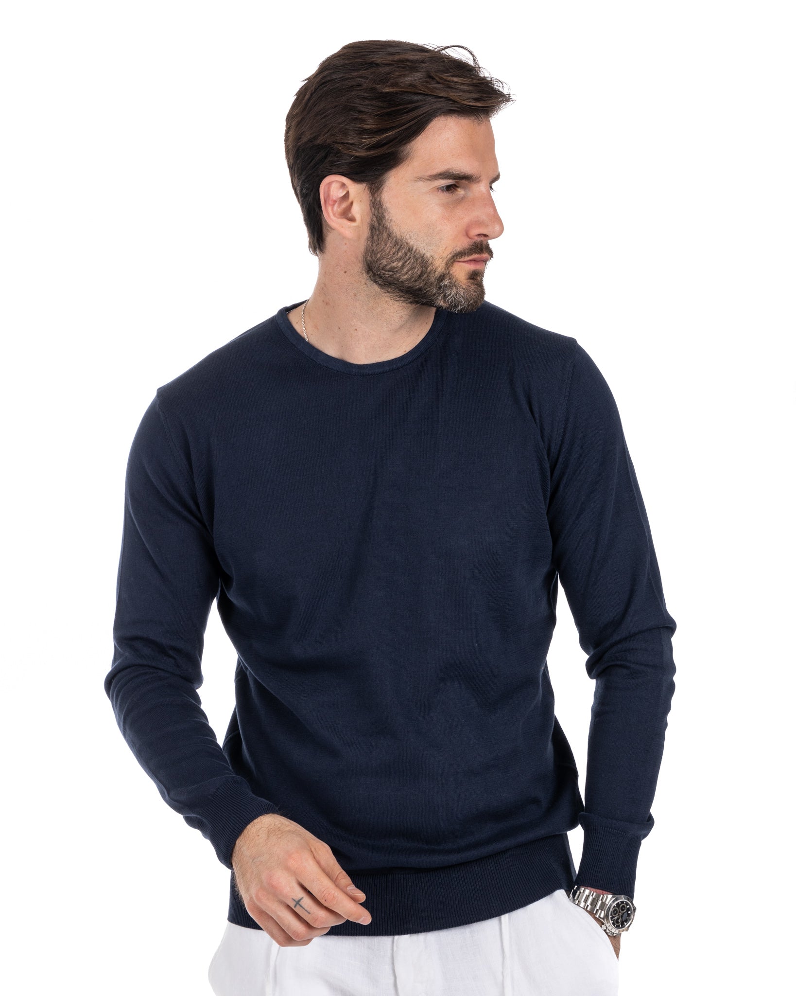 Daniil - pull en coton bleu