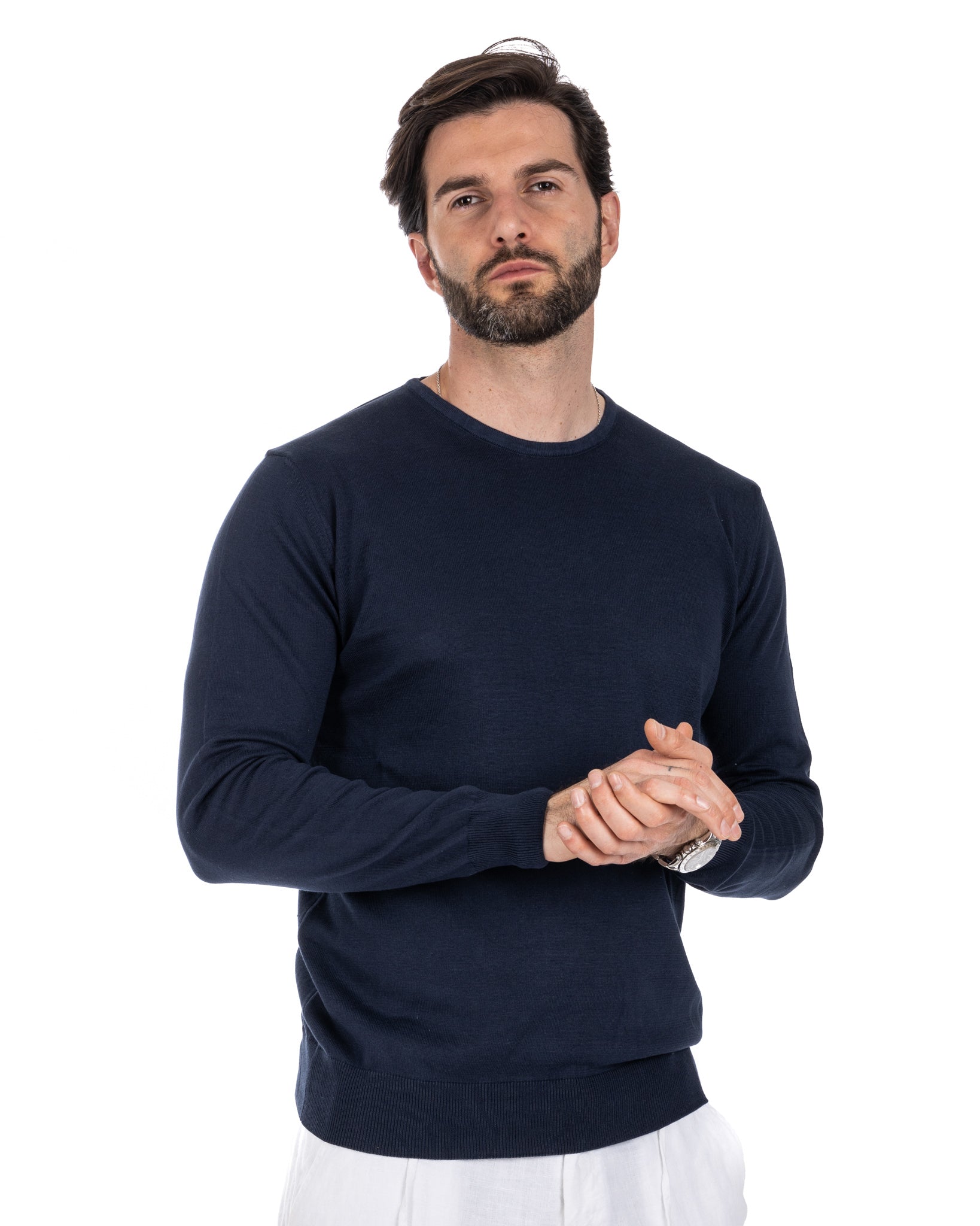 Daniil - pull en coton bleu