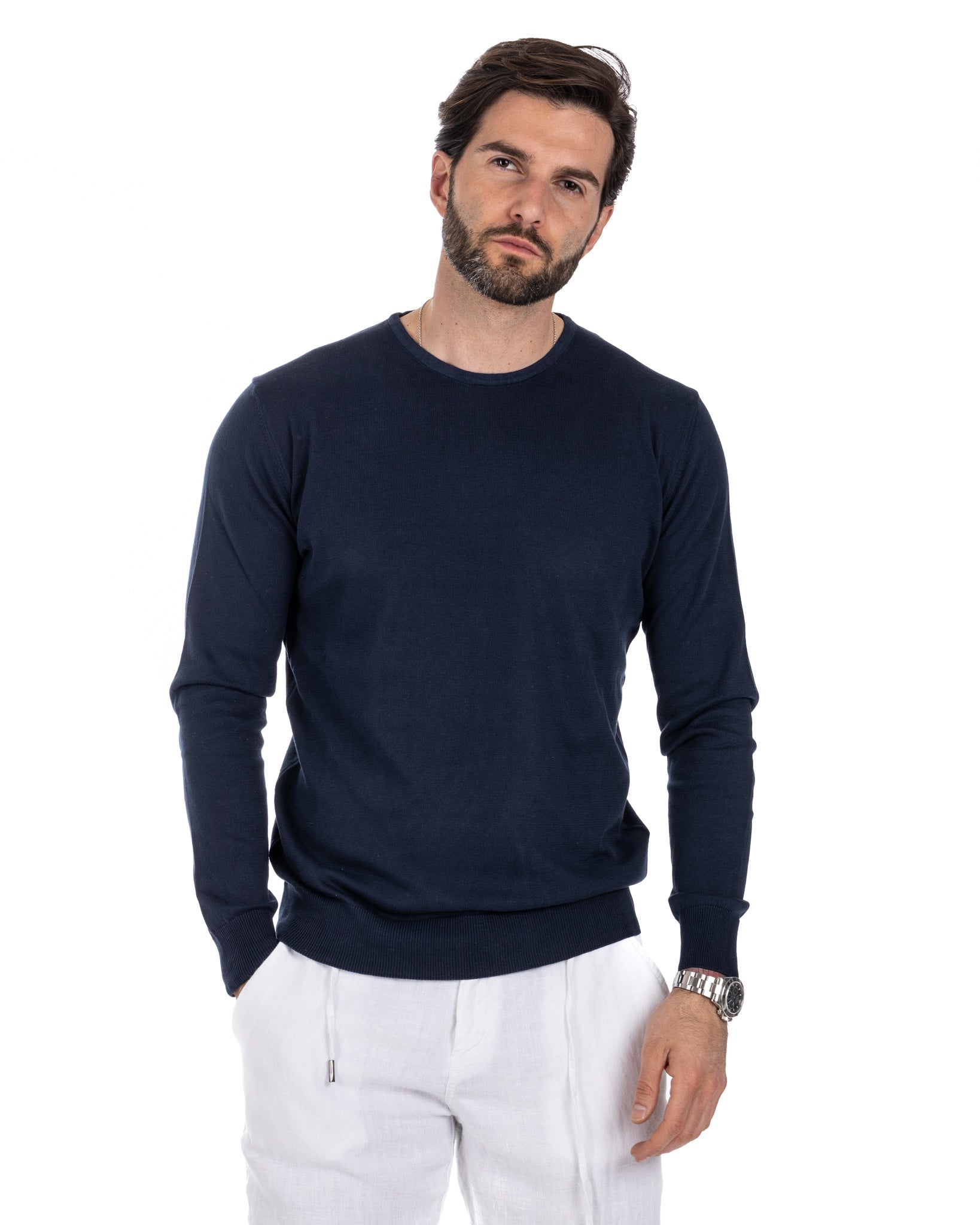 Daniil - pull en coton bleu