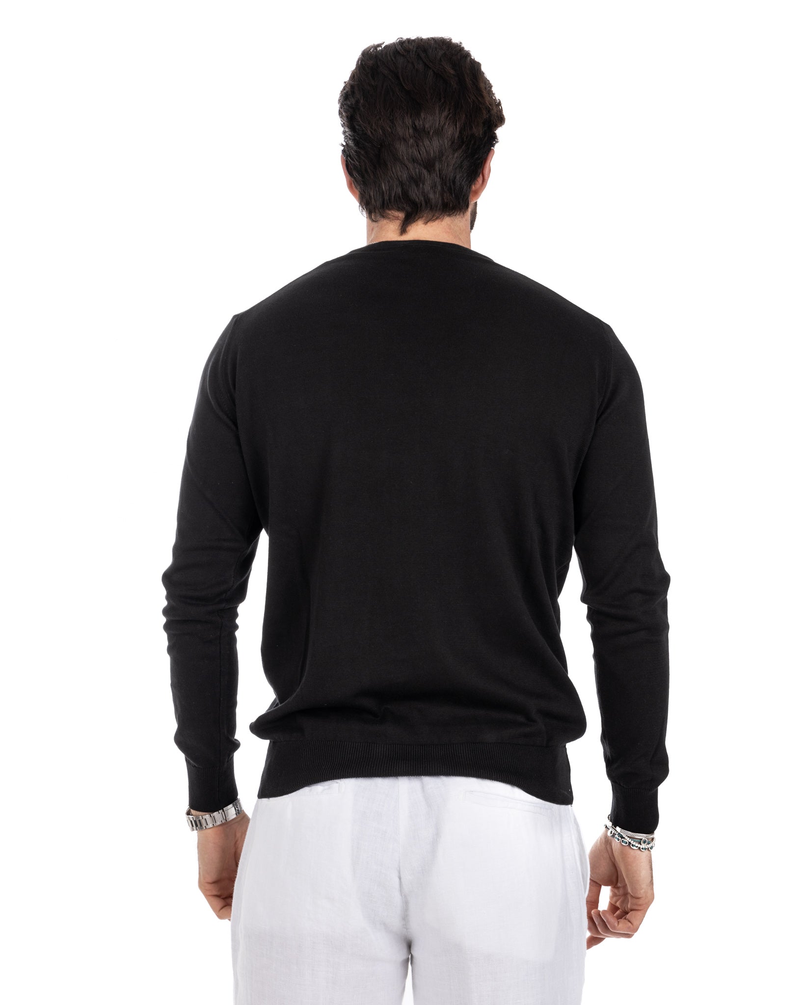 Daniil - pull en coton noir