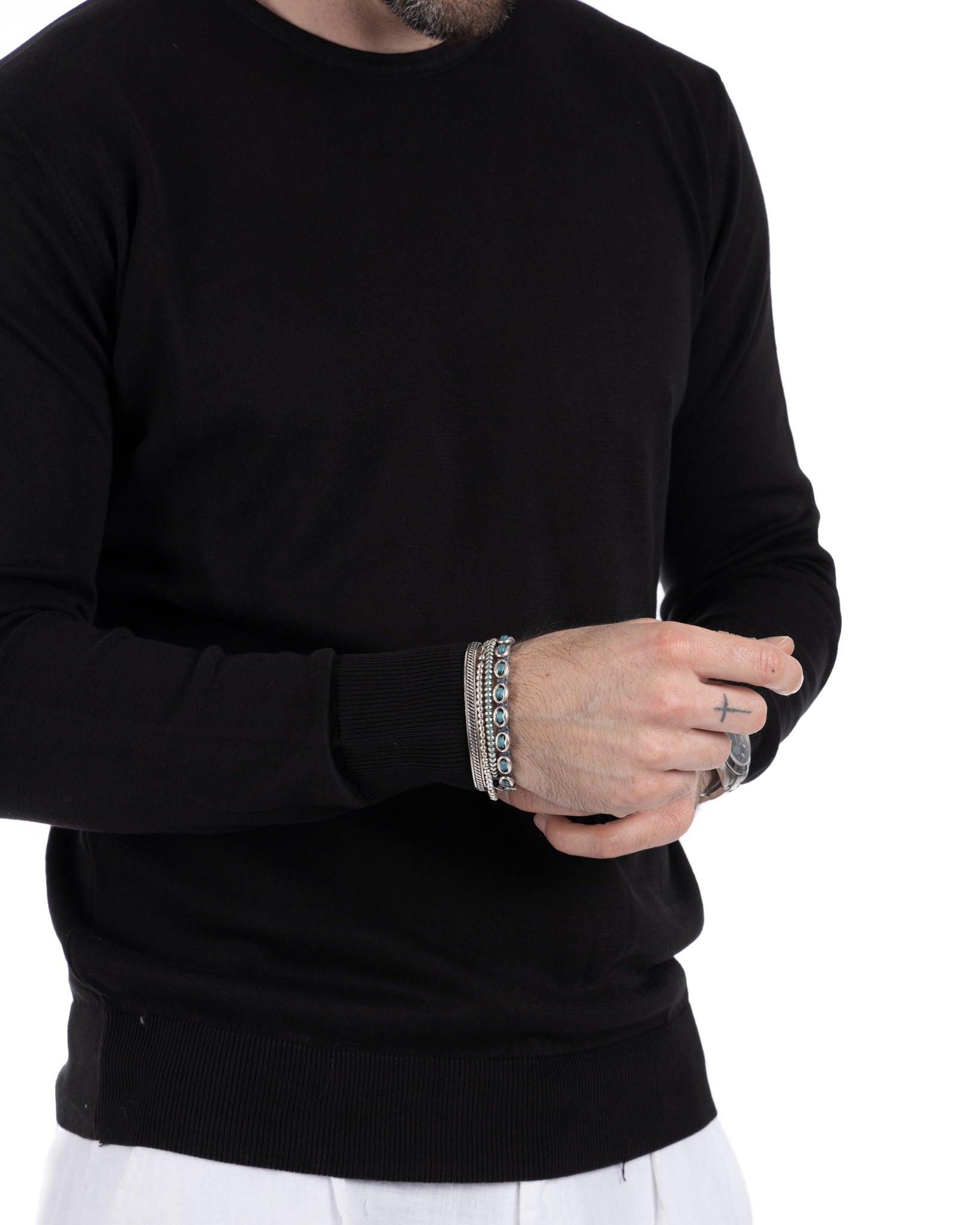 Daniil - pull en coton noir