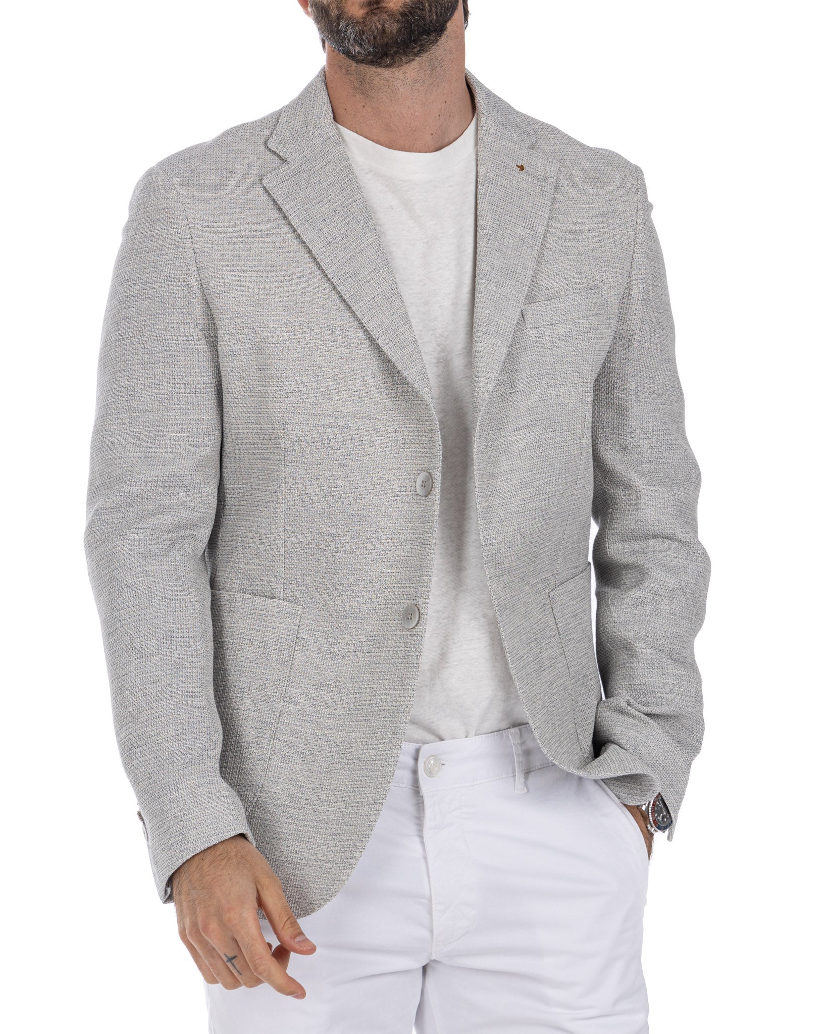 Locorotondo - cream single-breasted jacket