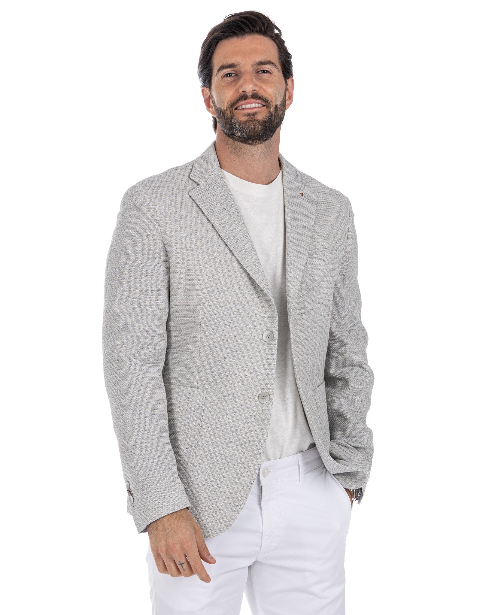 Locorotondo - cream single-breasted jacket