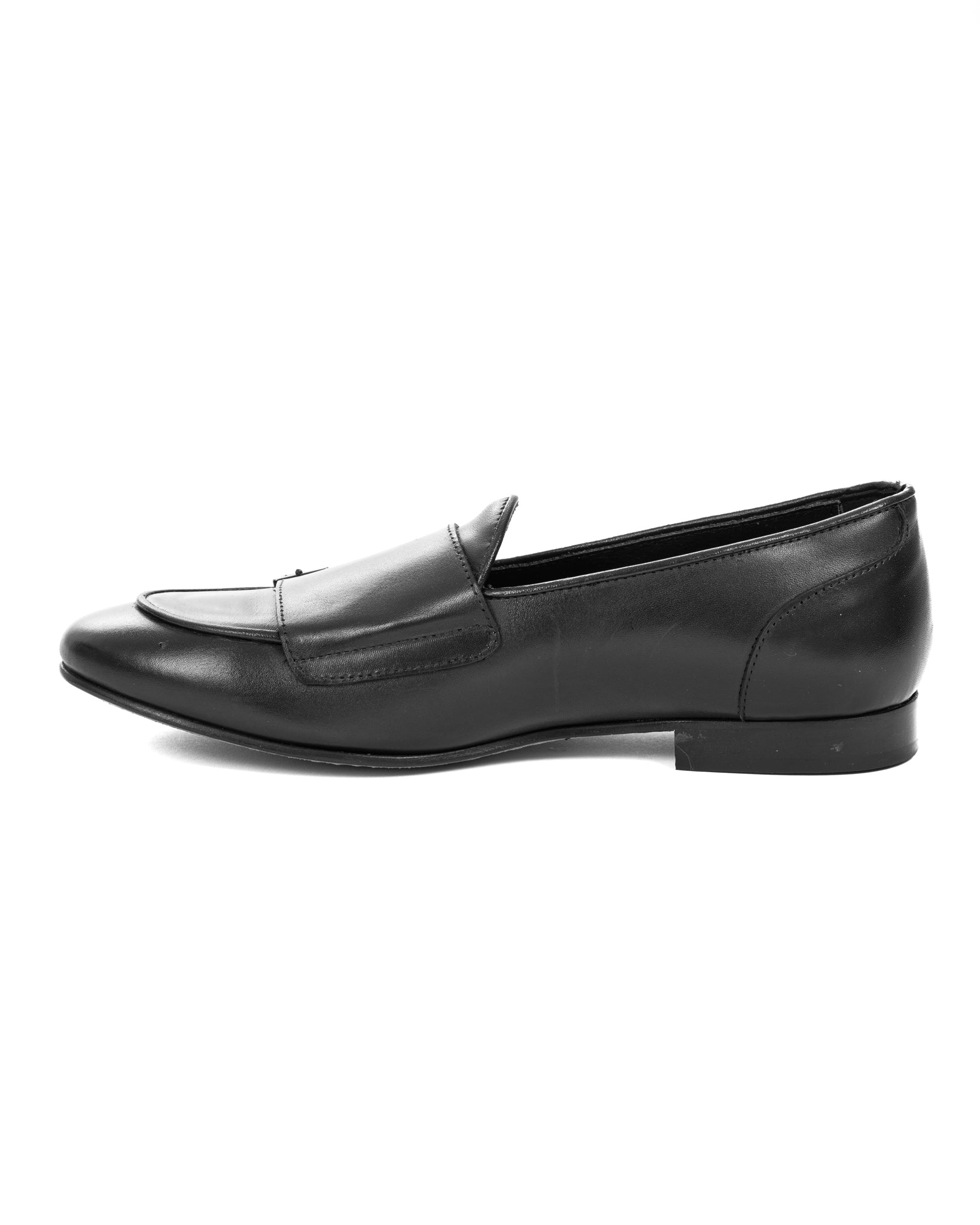 Gianni - black moccasin with double buckle