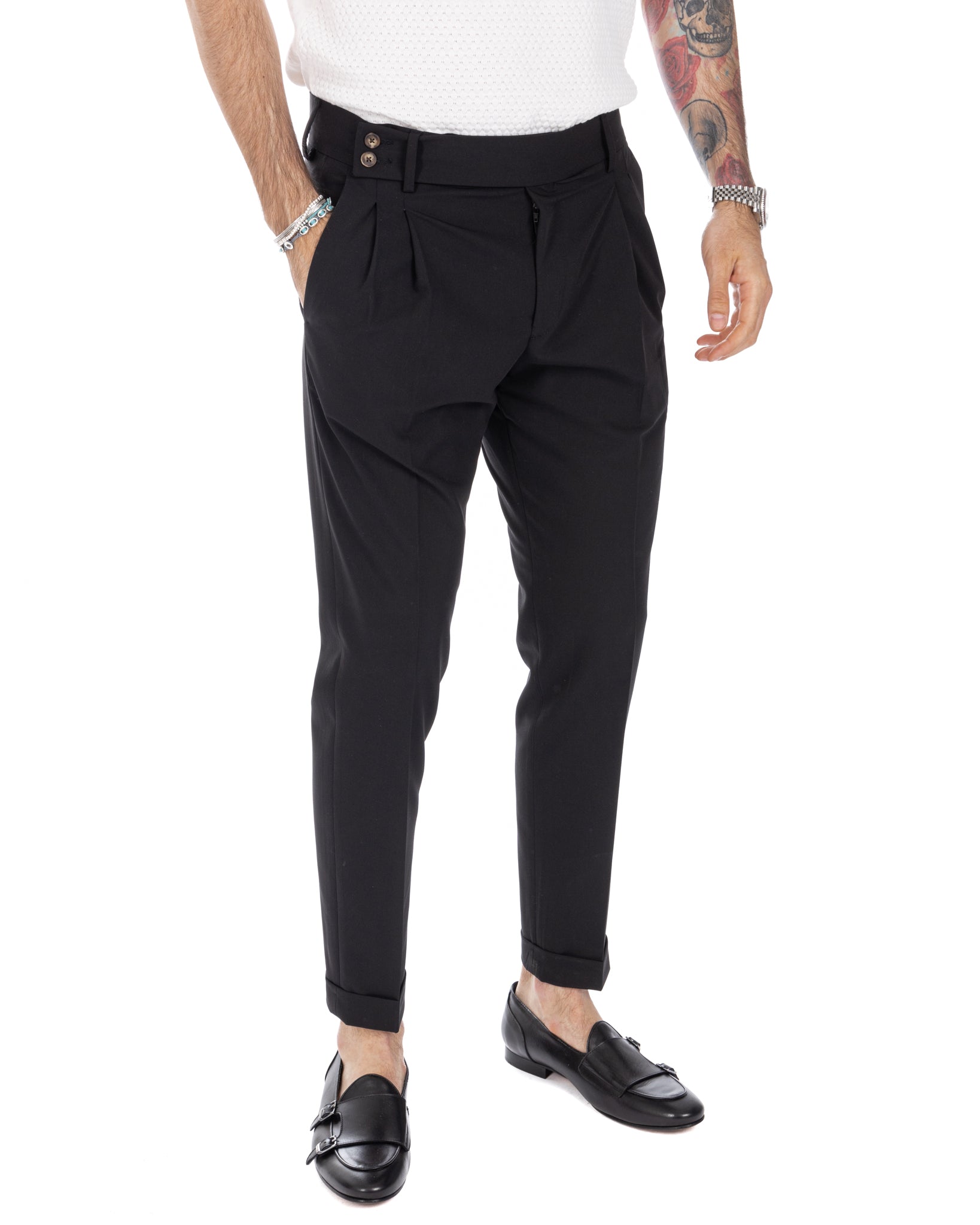 Caprera - black high waisted trousers