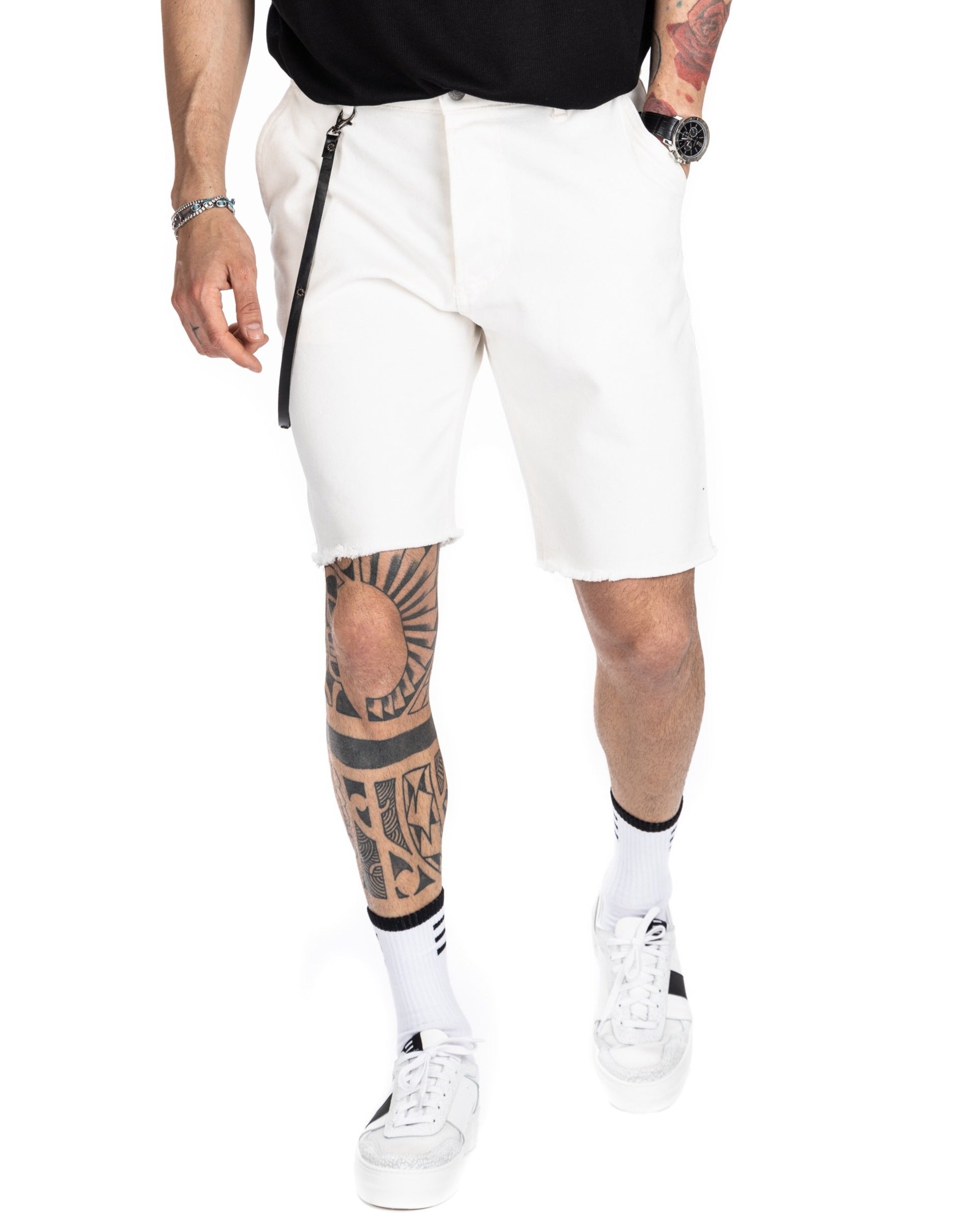 BULL - JEANS BERMUDA BLANCO