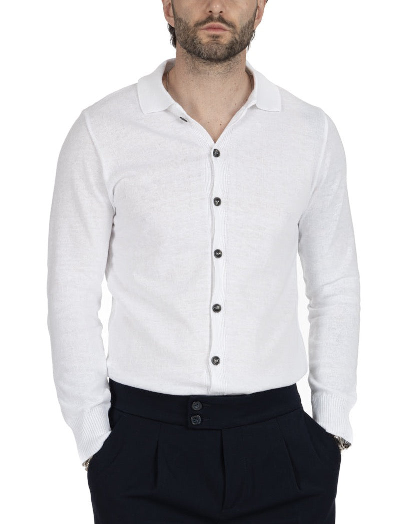 MARLON - WHITE SHIRT CARDIGAN