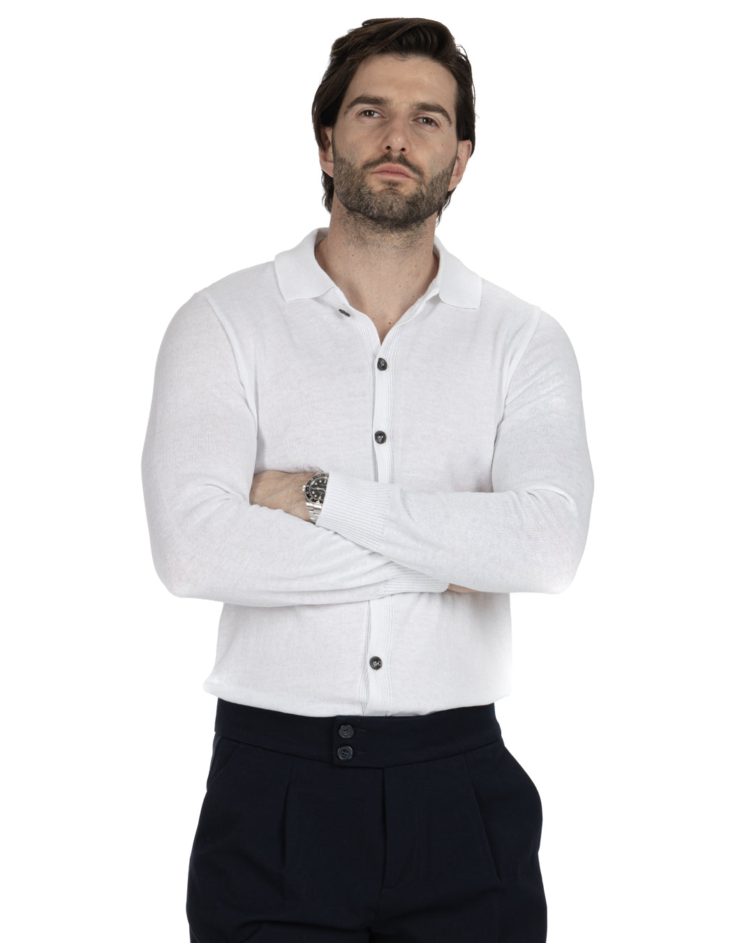 MARLON - WHITE SHIRT CARDIGAN