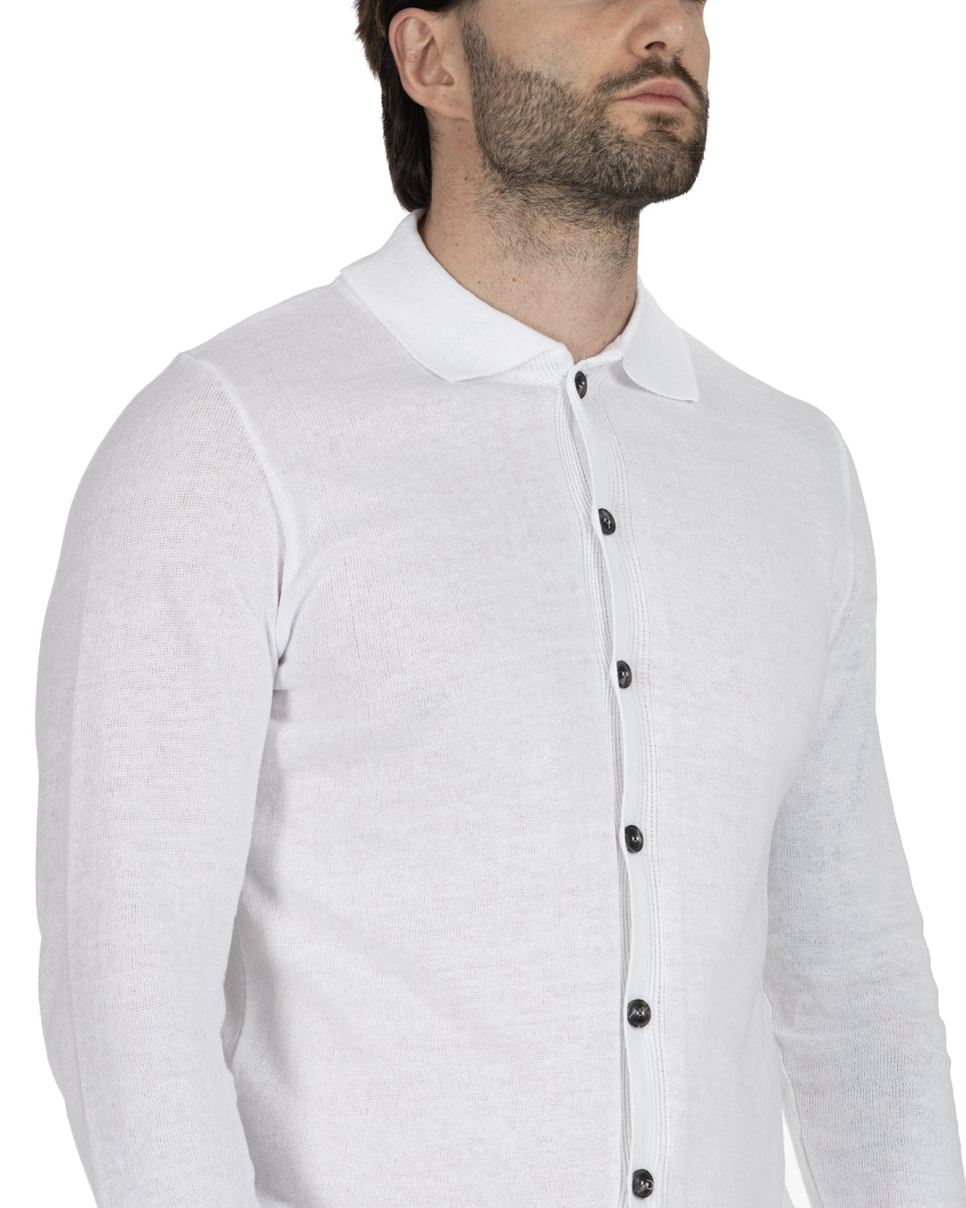 MARLON - WHITE SHIRT CARDIGAN