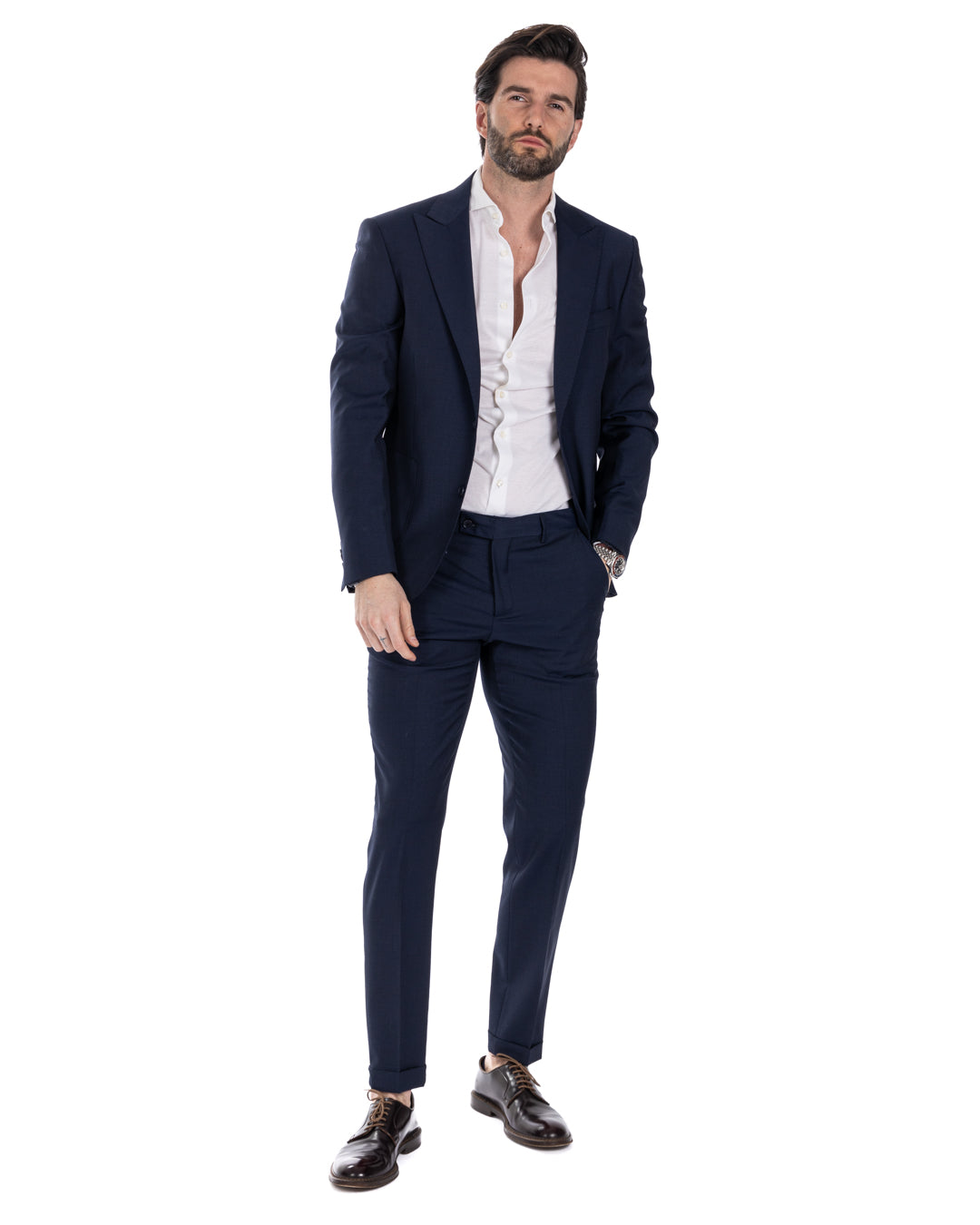 Naples - blue wool blend dress