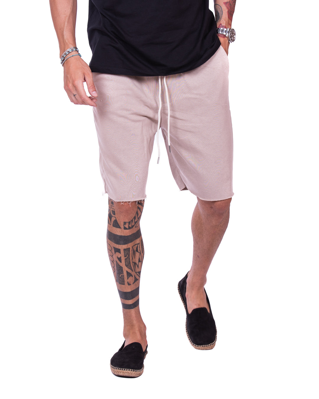 Mike - beige bermuda tracksuit