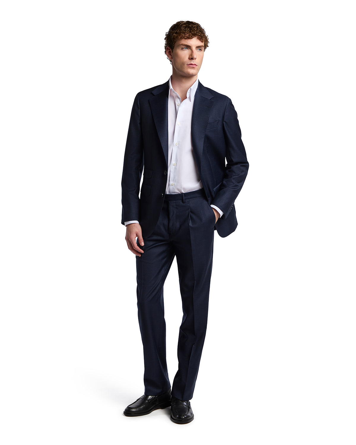 Blue Perennial Canonico wool plaid suit