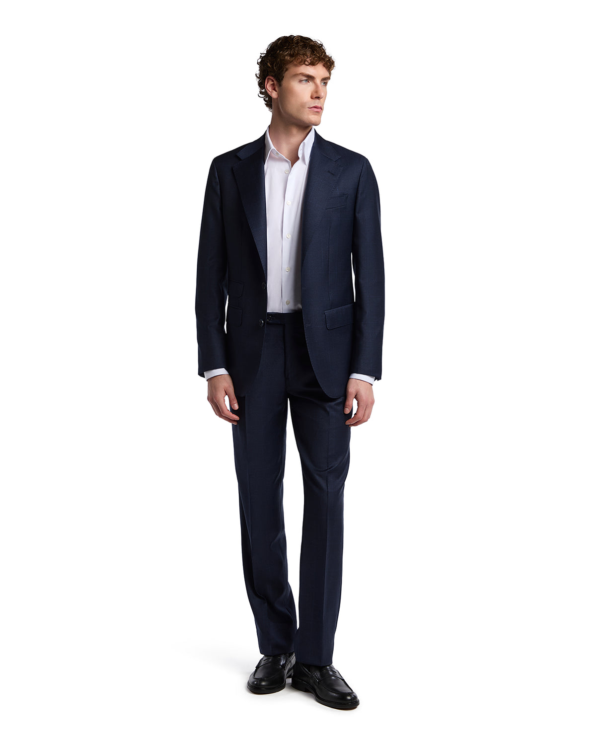 Blue Perennial Canonico wool plaid suit