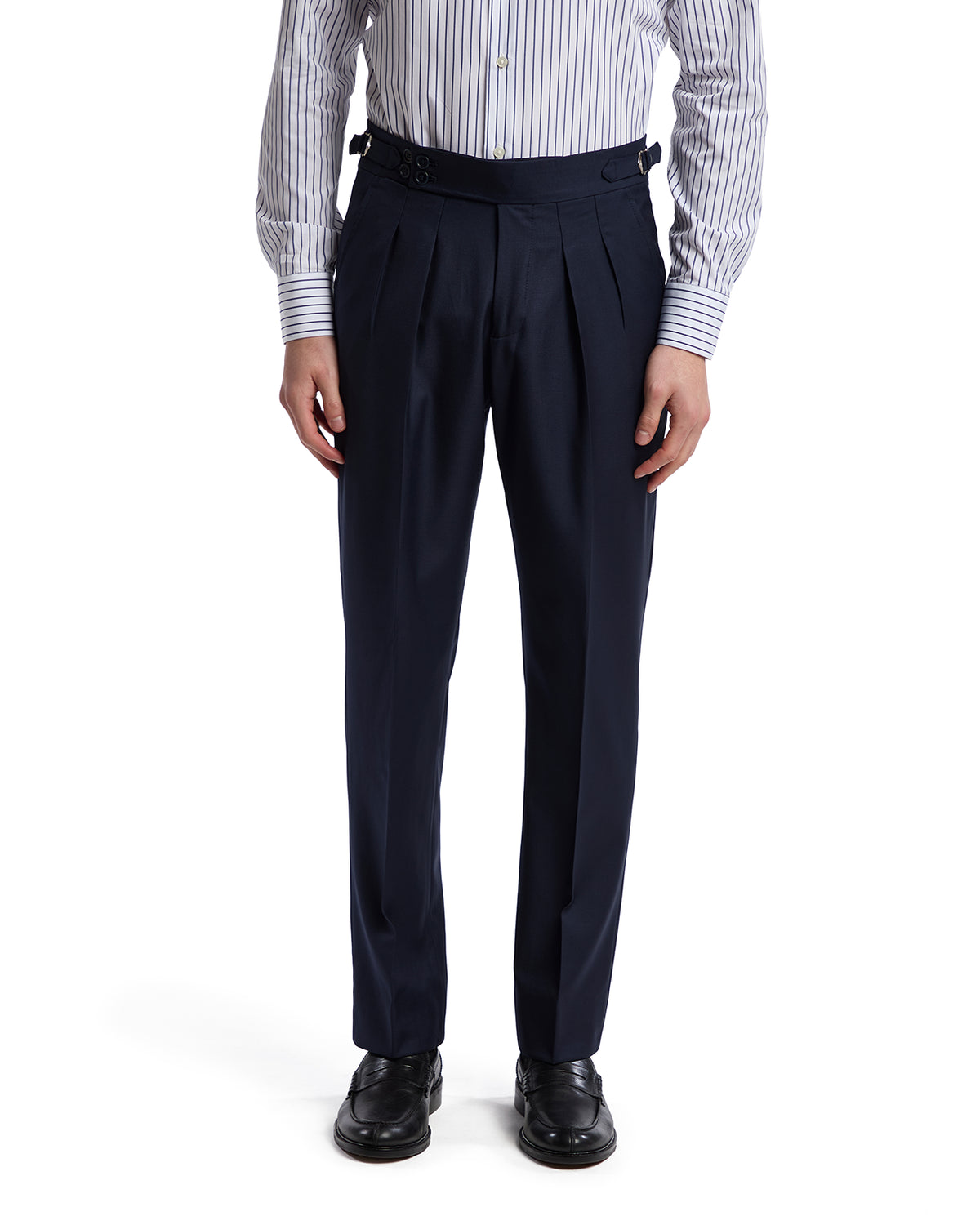 Perennial Canonico blue wool high-waisted trousers