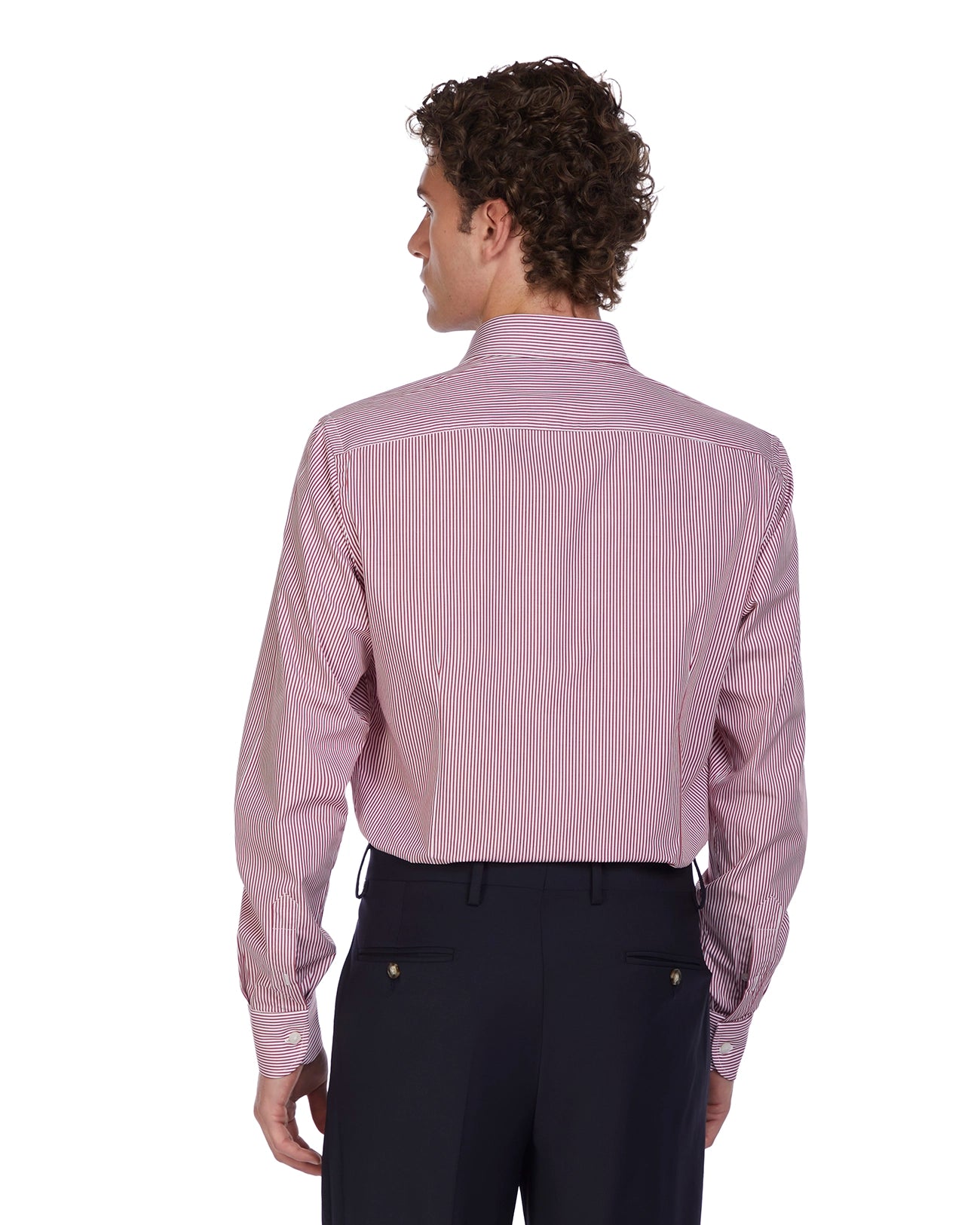 Camicia Kalt a righe bordeaux in cotone