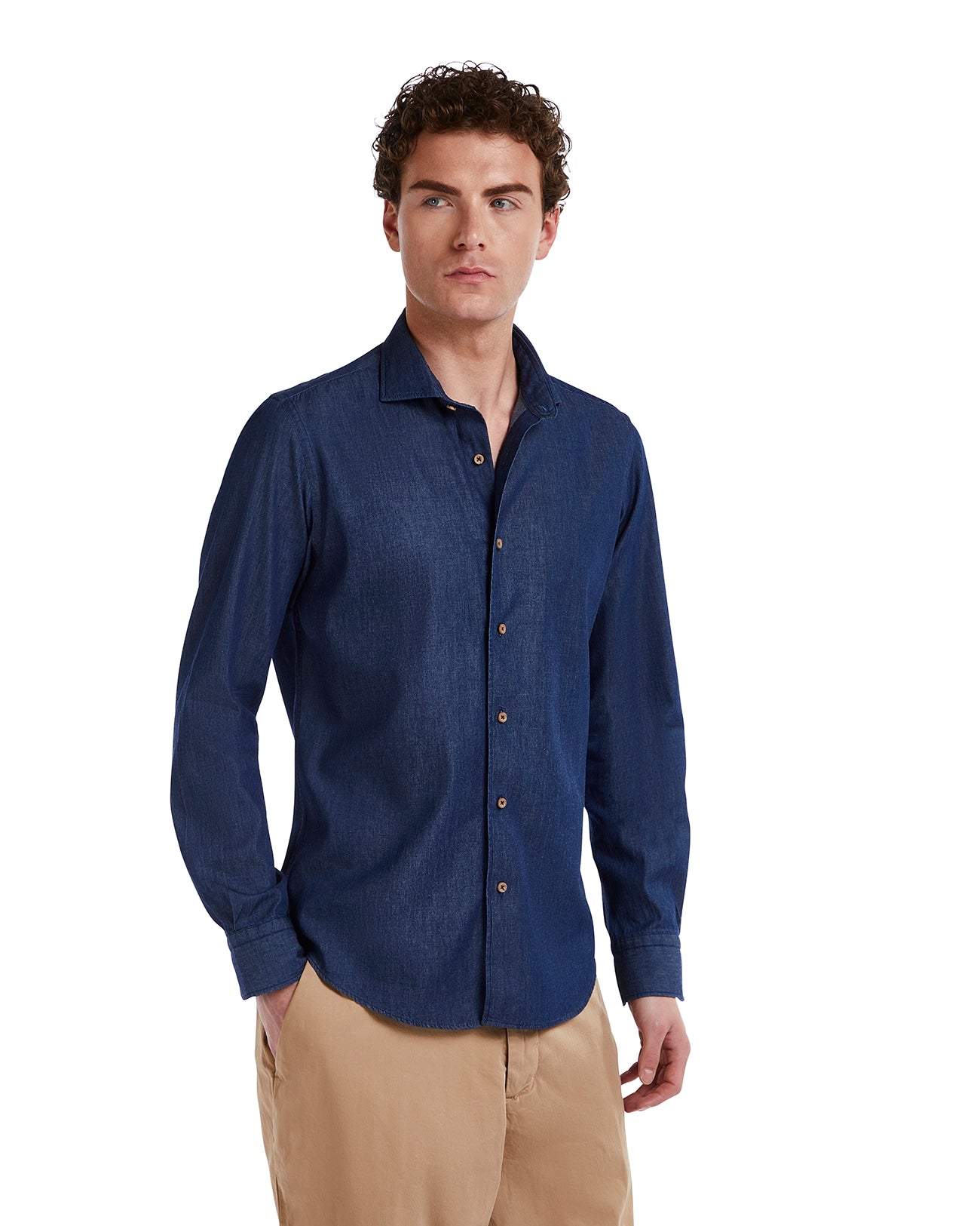 Mark zero wash denim shirt