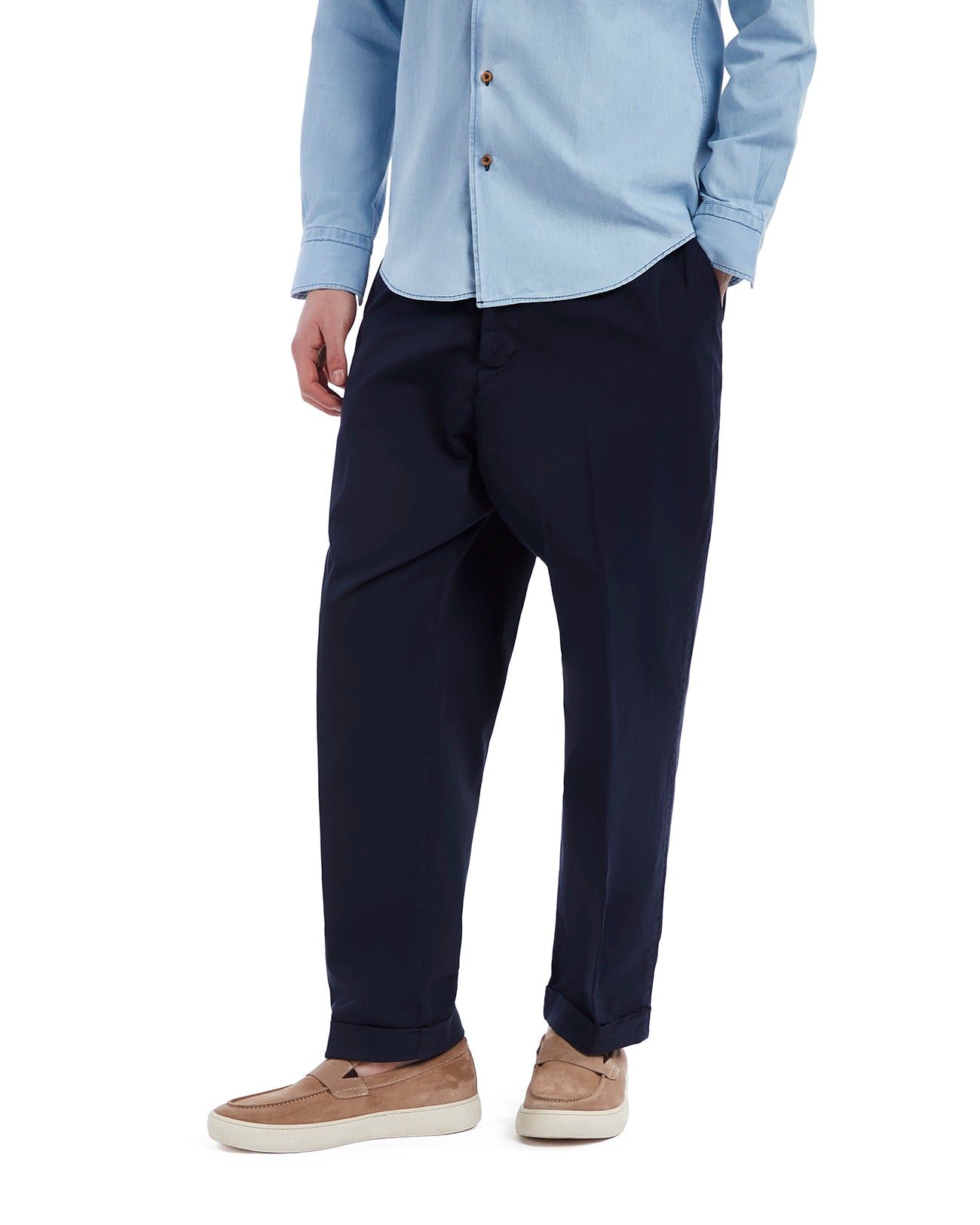 Pantalone Wels in cotone blu