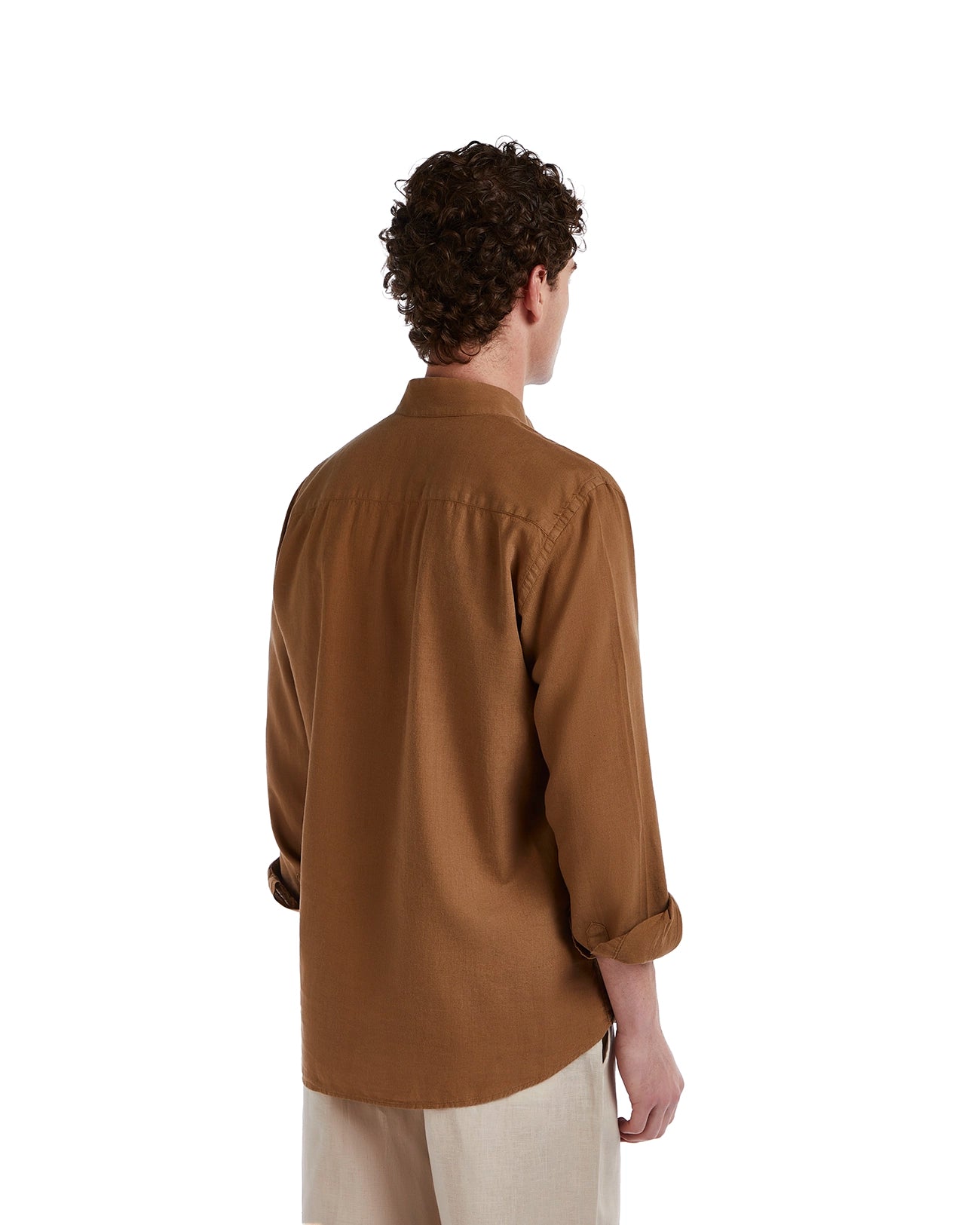 Camicia Waikiki in lino e cotone fango