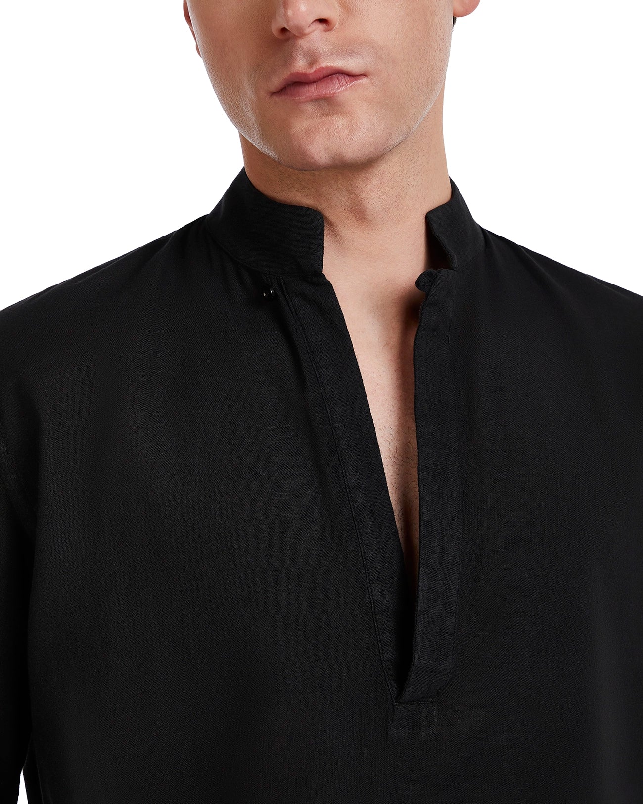 Camicia Waikiki in lino e cotone nera
