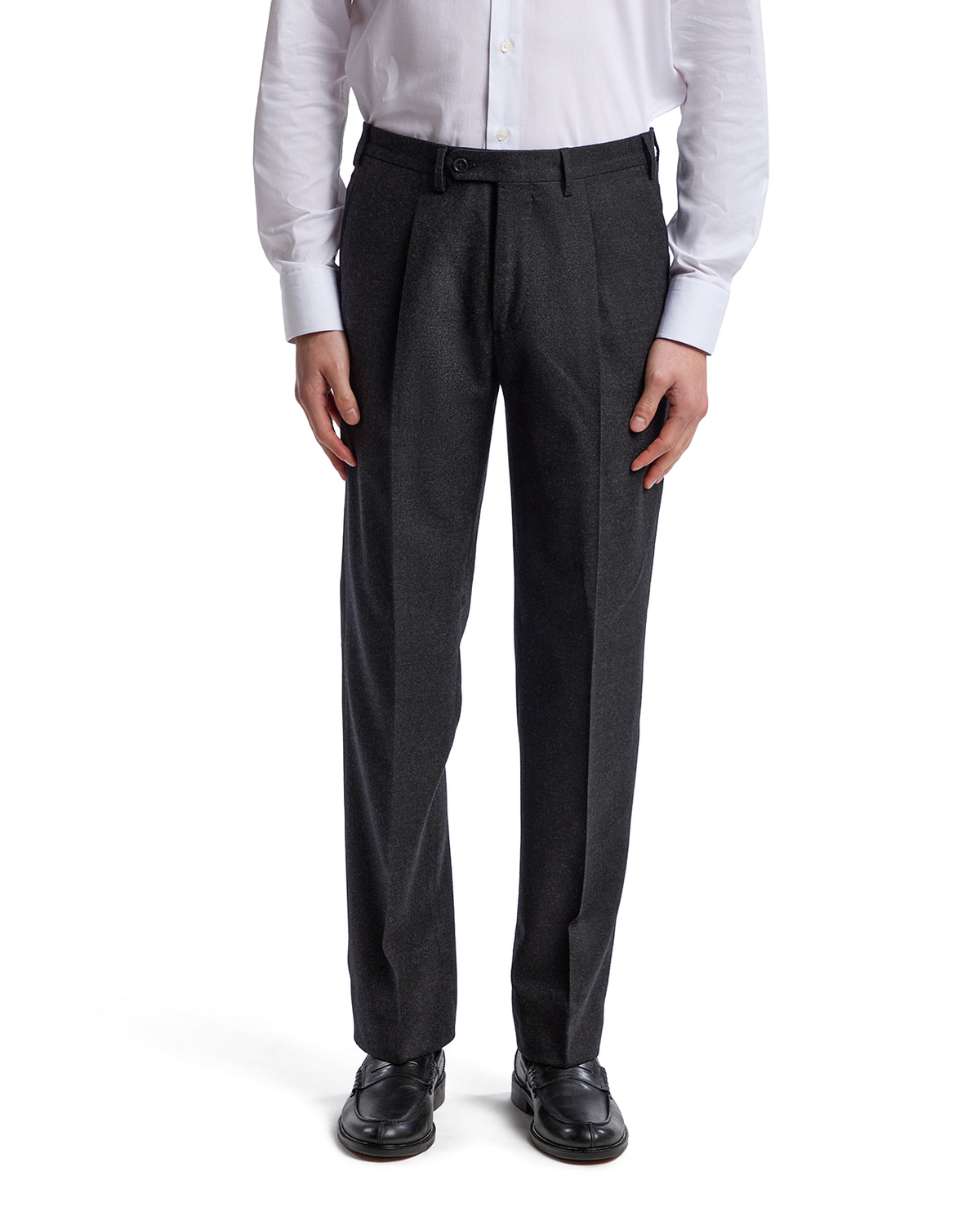 Pantalon classique en flanelle Rugby Drago anthracite