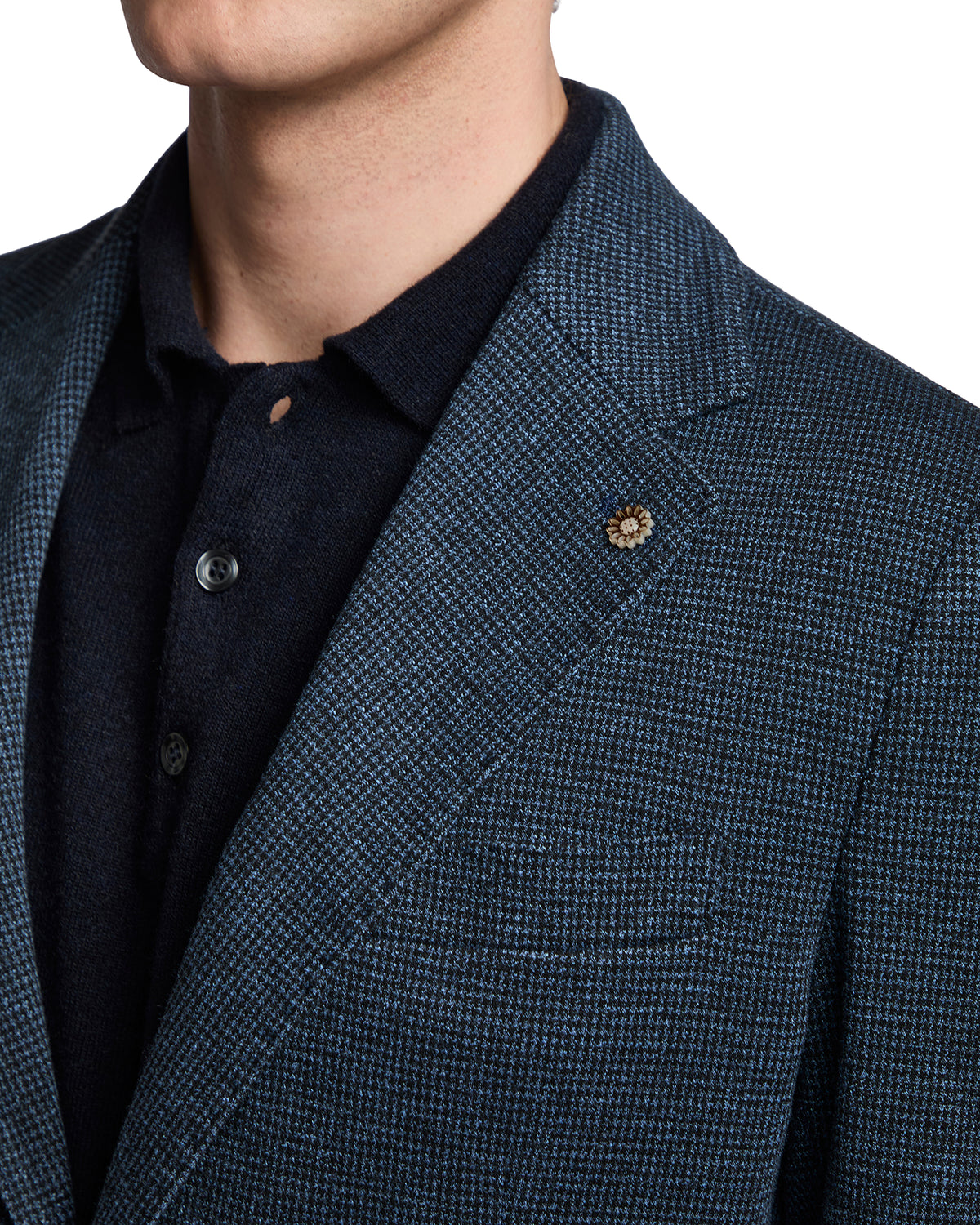 Chaqueta Cortina pata de gallo azul