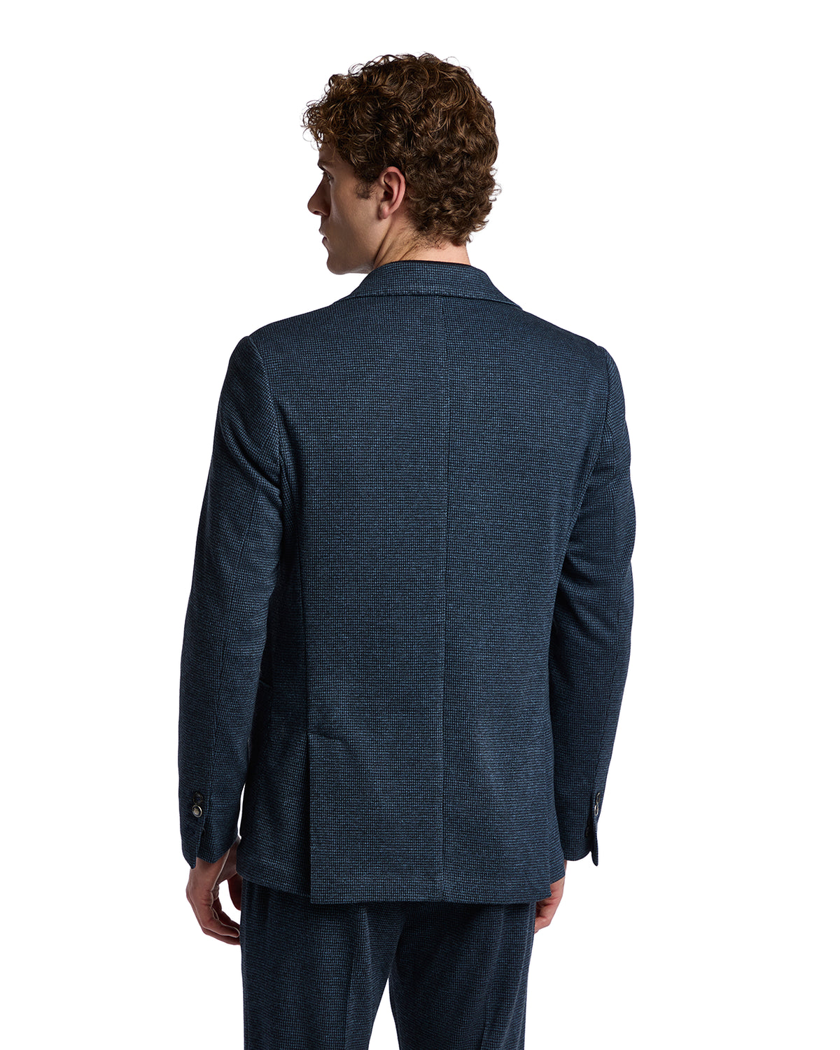 Chaqueta Cortina pata de gallo azul