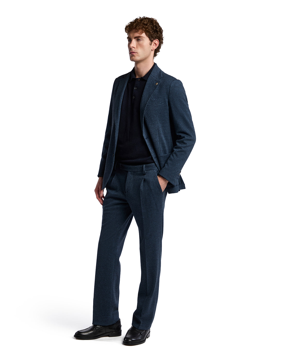 Chaqueta Cortina pata de gallo azul