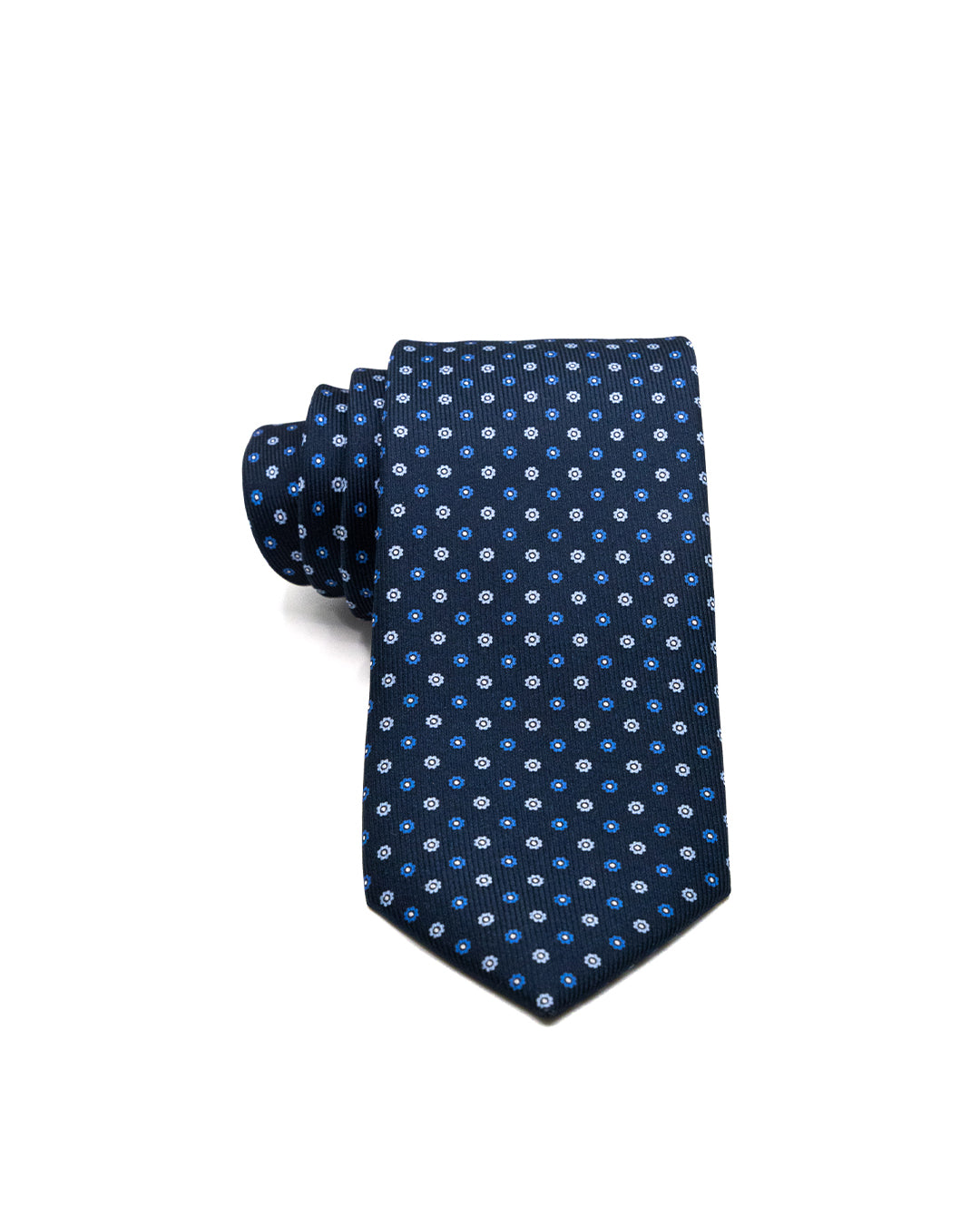 Tie - in blue woven silk