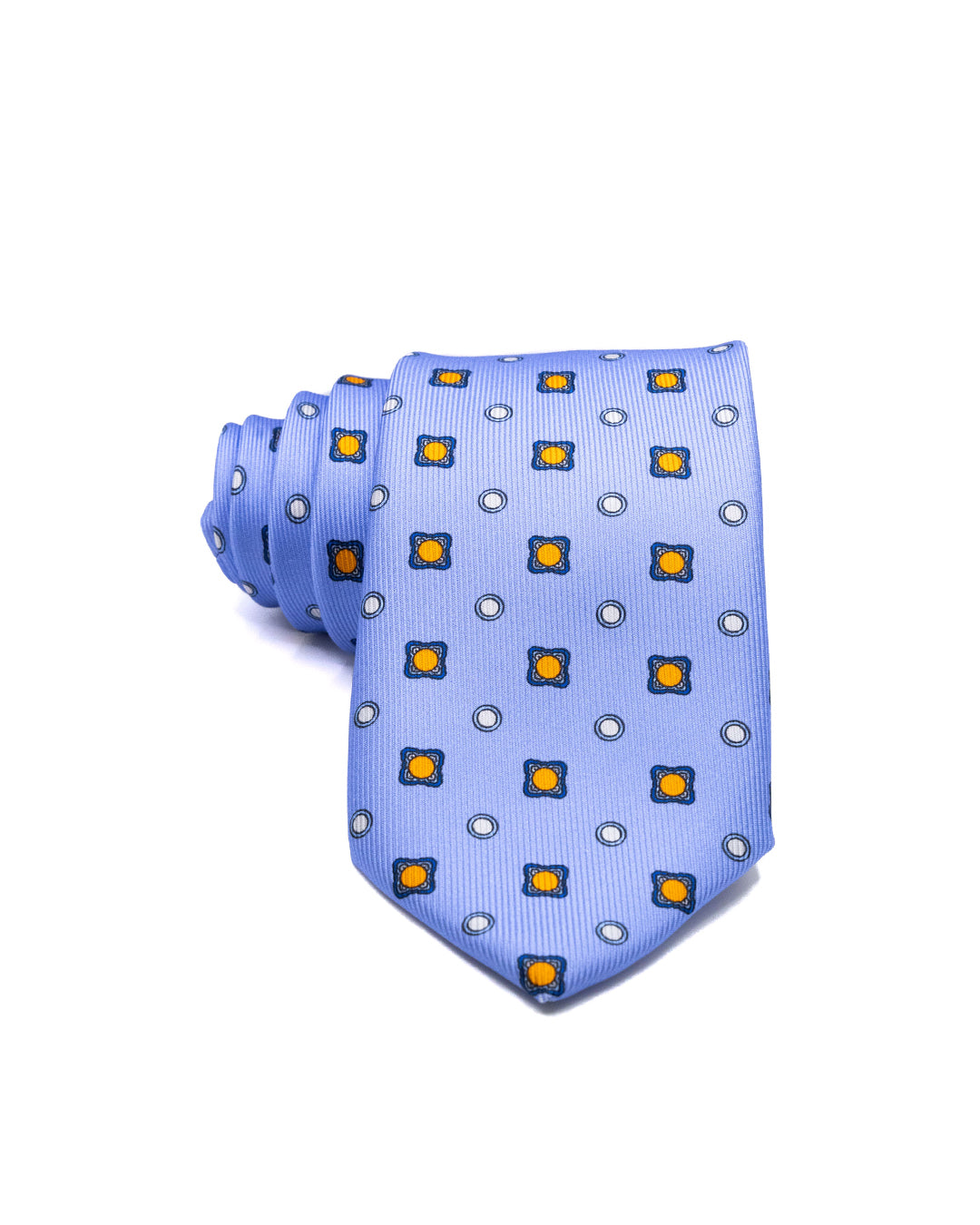 Tie - in blue woven silk