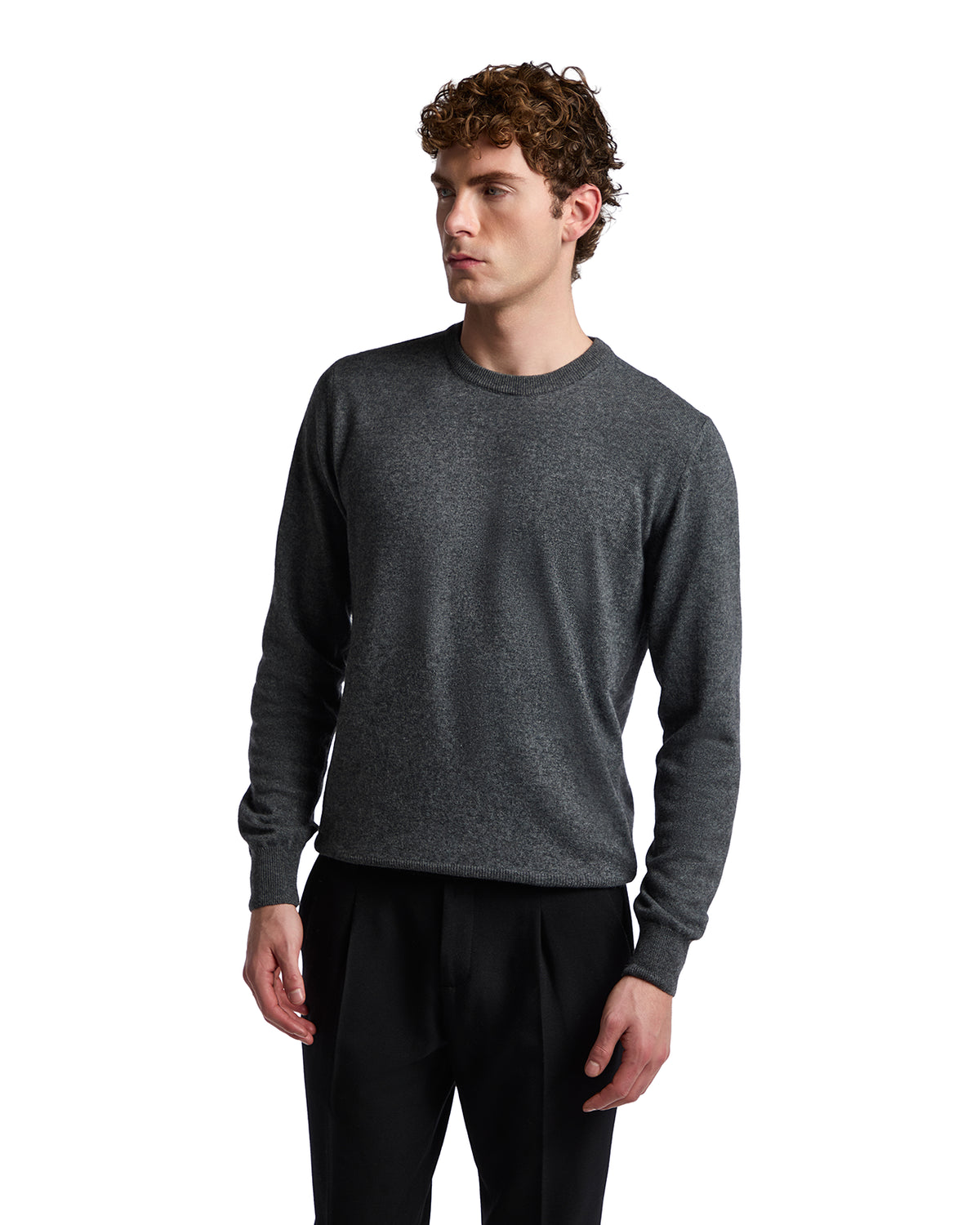 Dustin anthracite cashmere blend crew-neck sweater