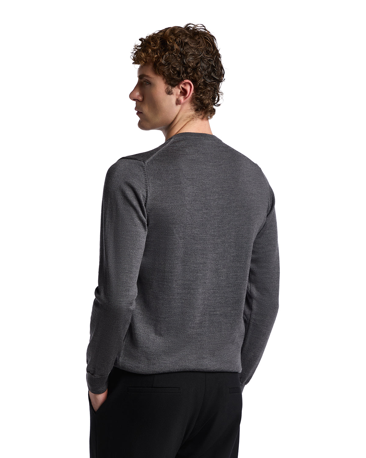 Girocollo Furore in lana merino Tollegno grigio chiaro