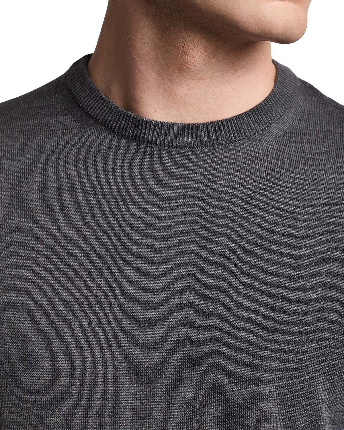 Girocollo Furore in lana merino Tollegno grigio chiaro