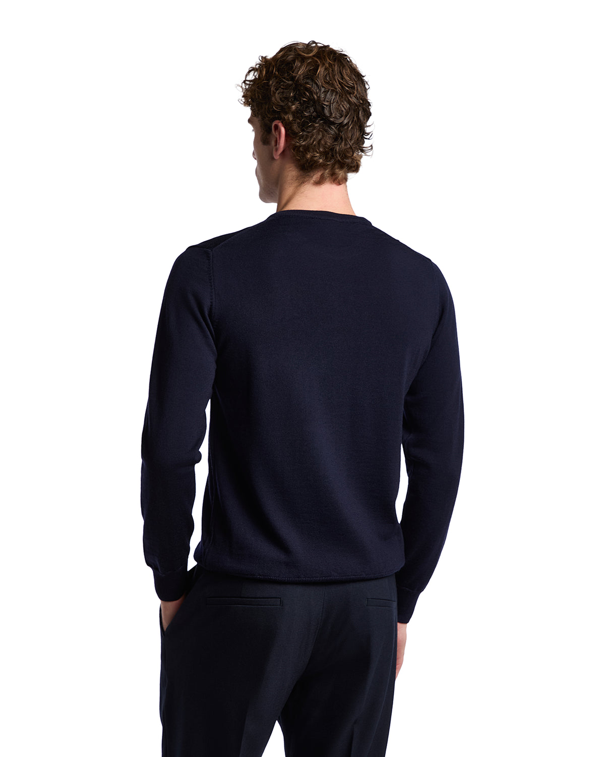 Girocollo Furore in lana merino Tollegno blu