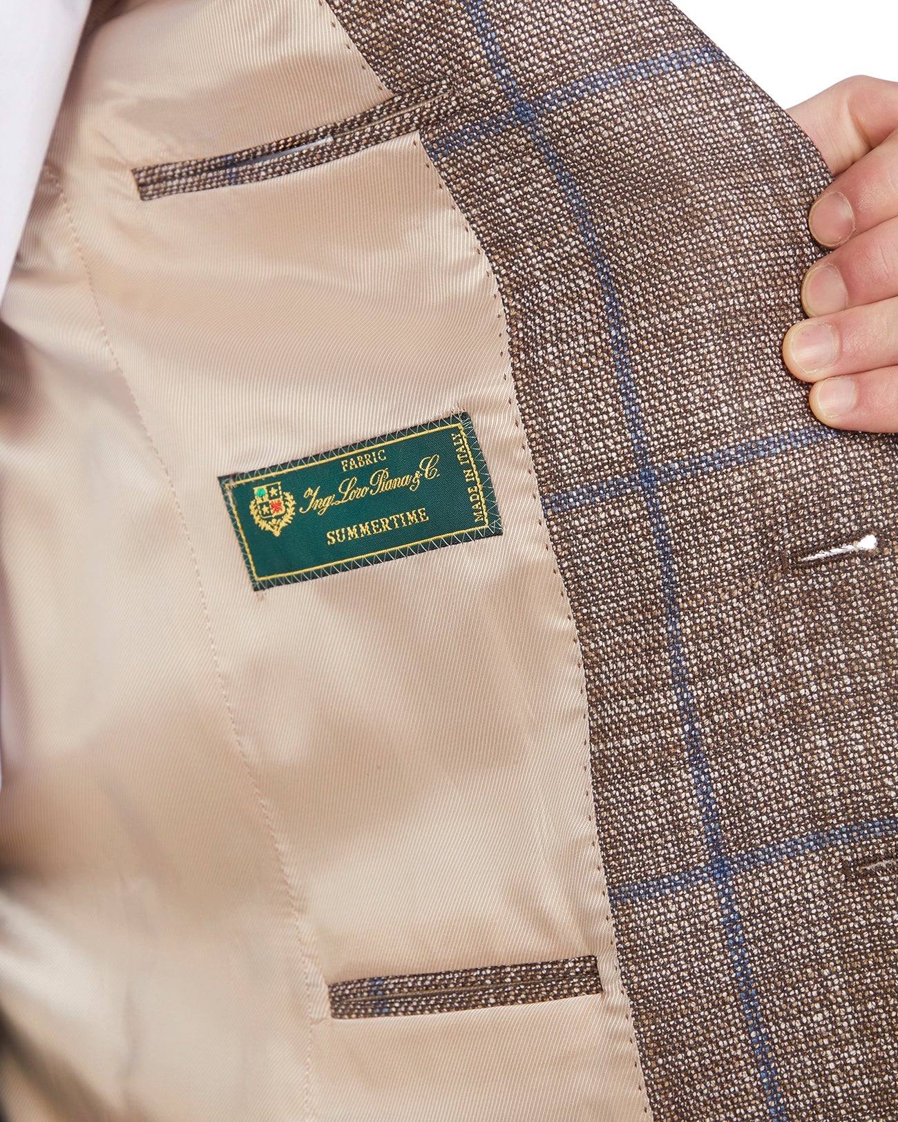 Giacca Summer time Loro Piana in tweed beige