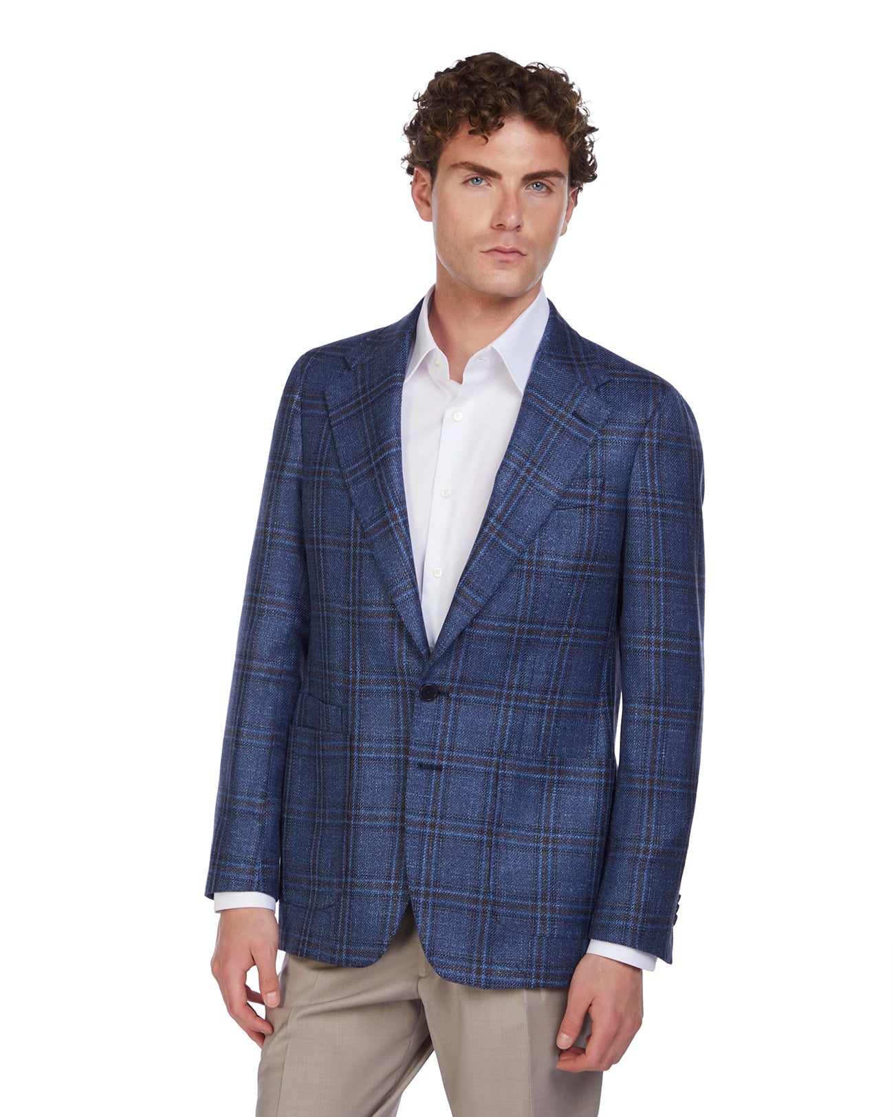 Giacca Summer time Loro Piana in tweed blu