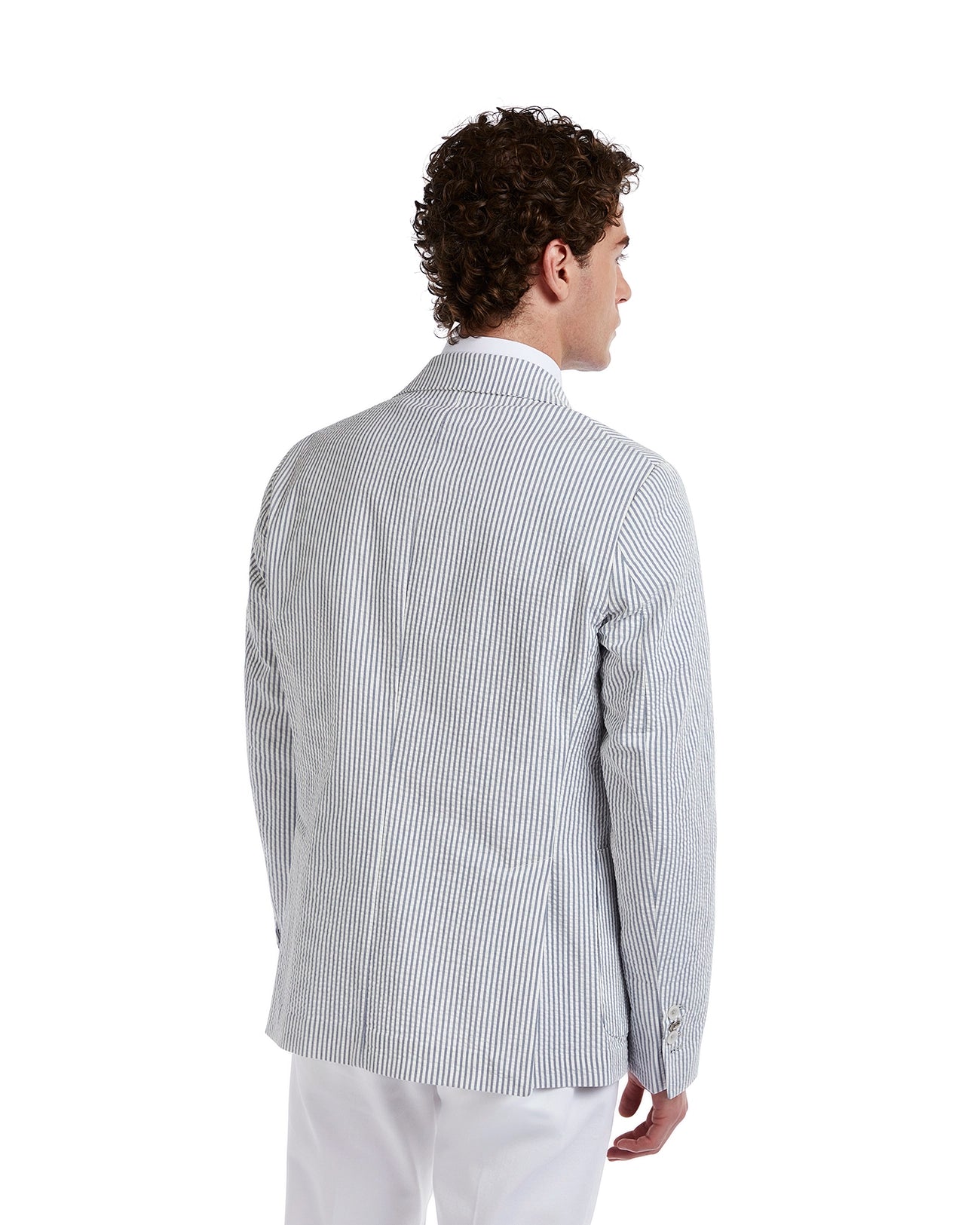 Chaqueta Norcia gofrada a rayas azules
