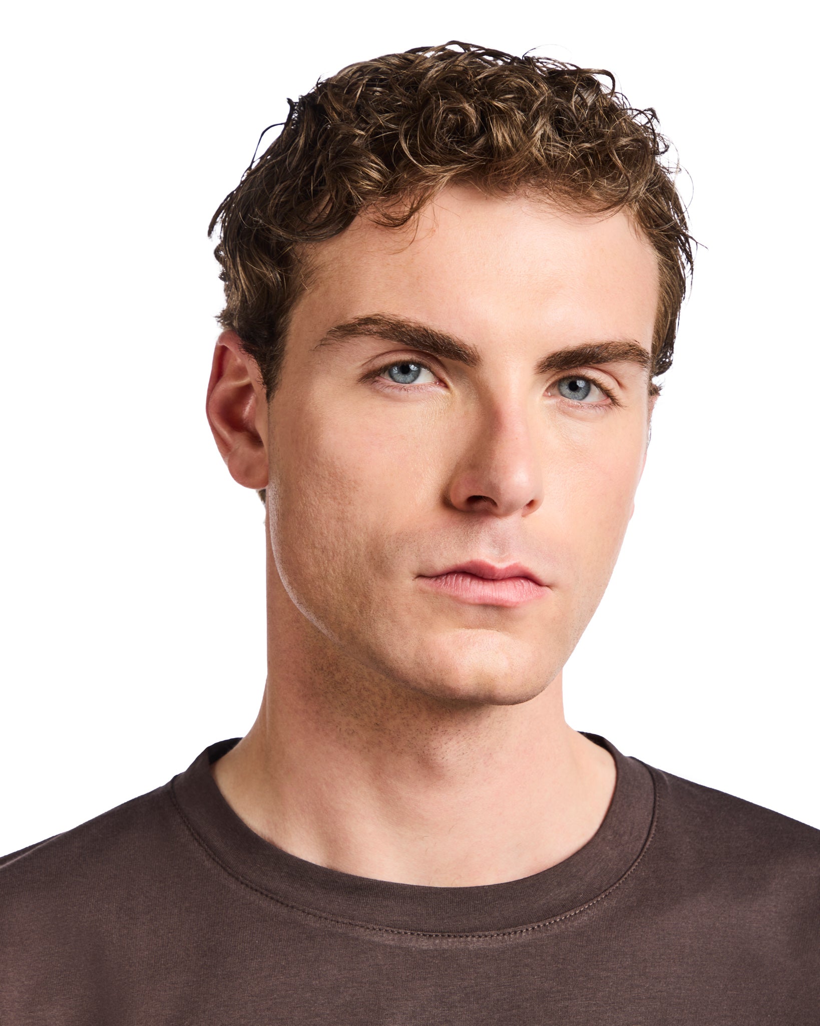 Bergen T-shirt in dark brown cotton