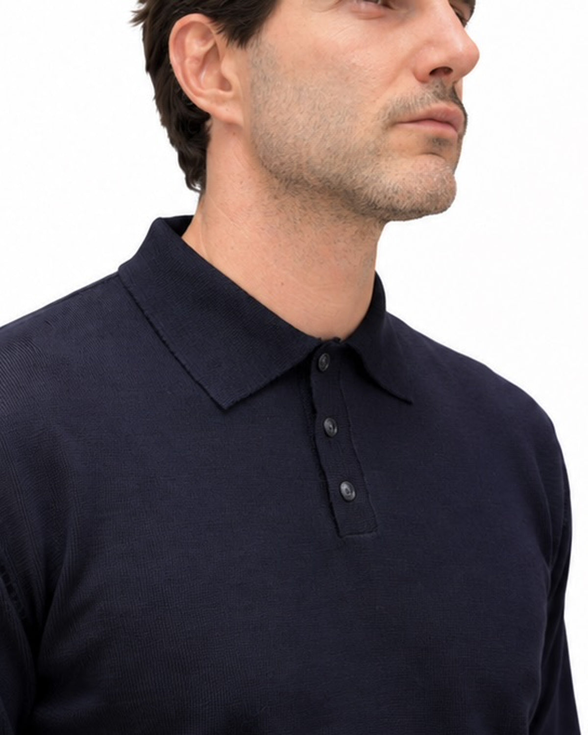 Polo Rovigo in lana Tollegno blu