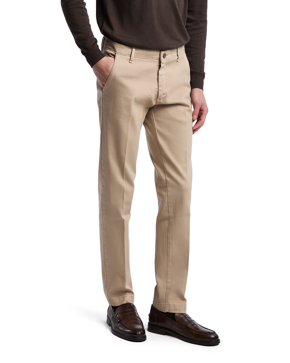 Pantalón Jack de algodón texturizado beige